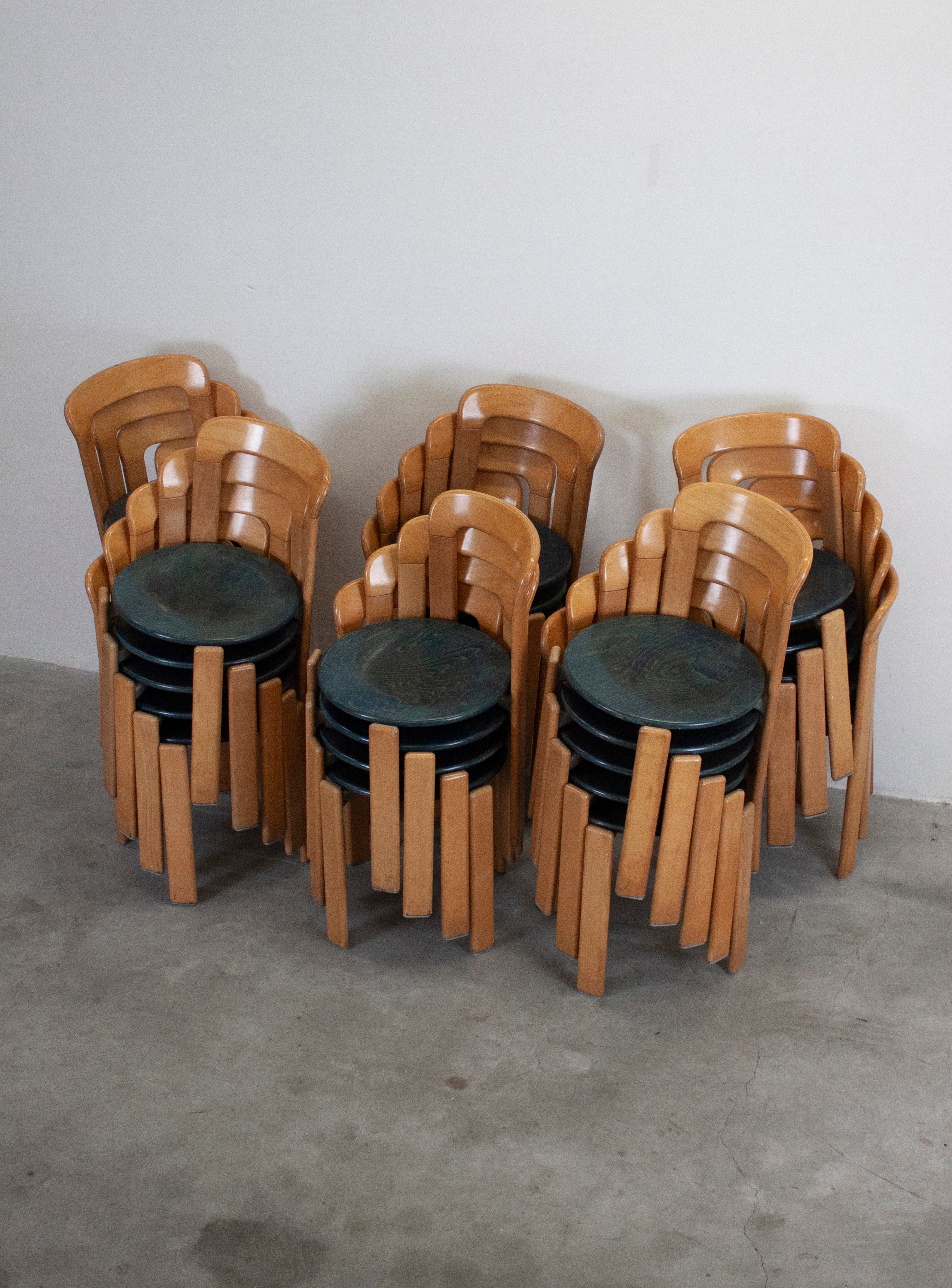 Kusch+Co Rey Dining Chairs by Bruno Rey (Beech/Green) - Image 15