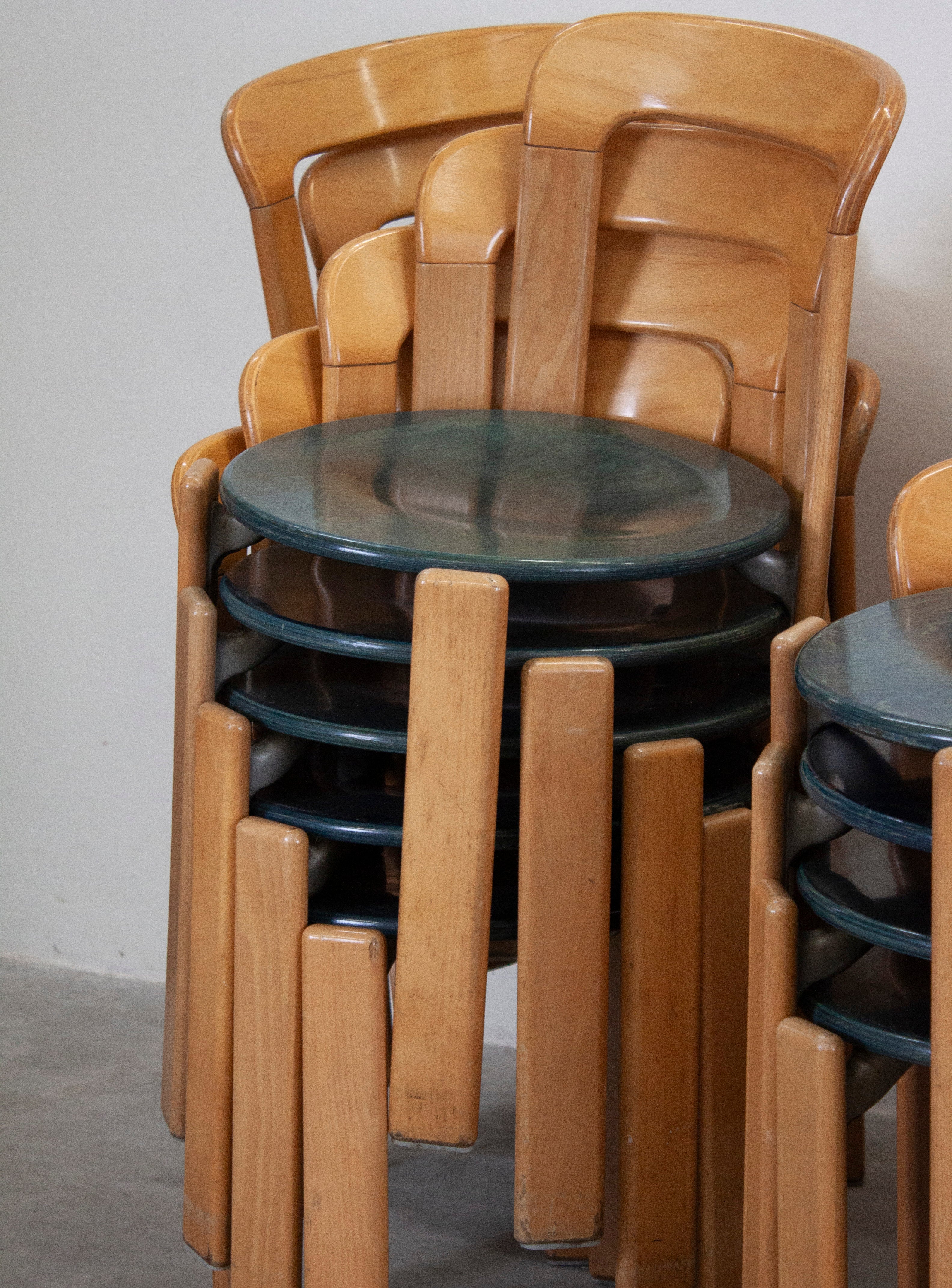 Kusch+Co Rey Dining Chairs by Bruno Rey (Beech/Green) - Image 17
