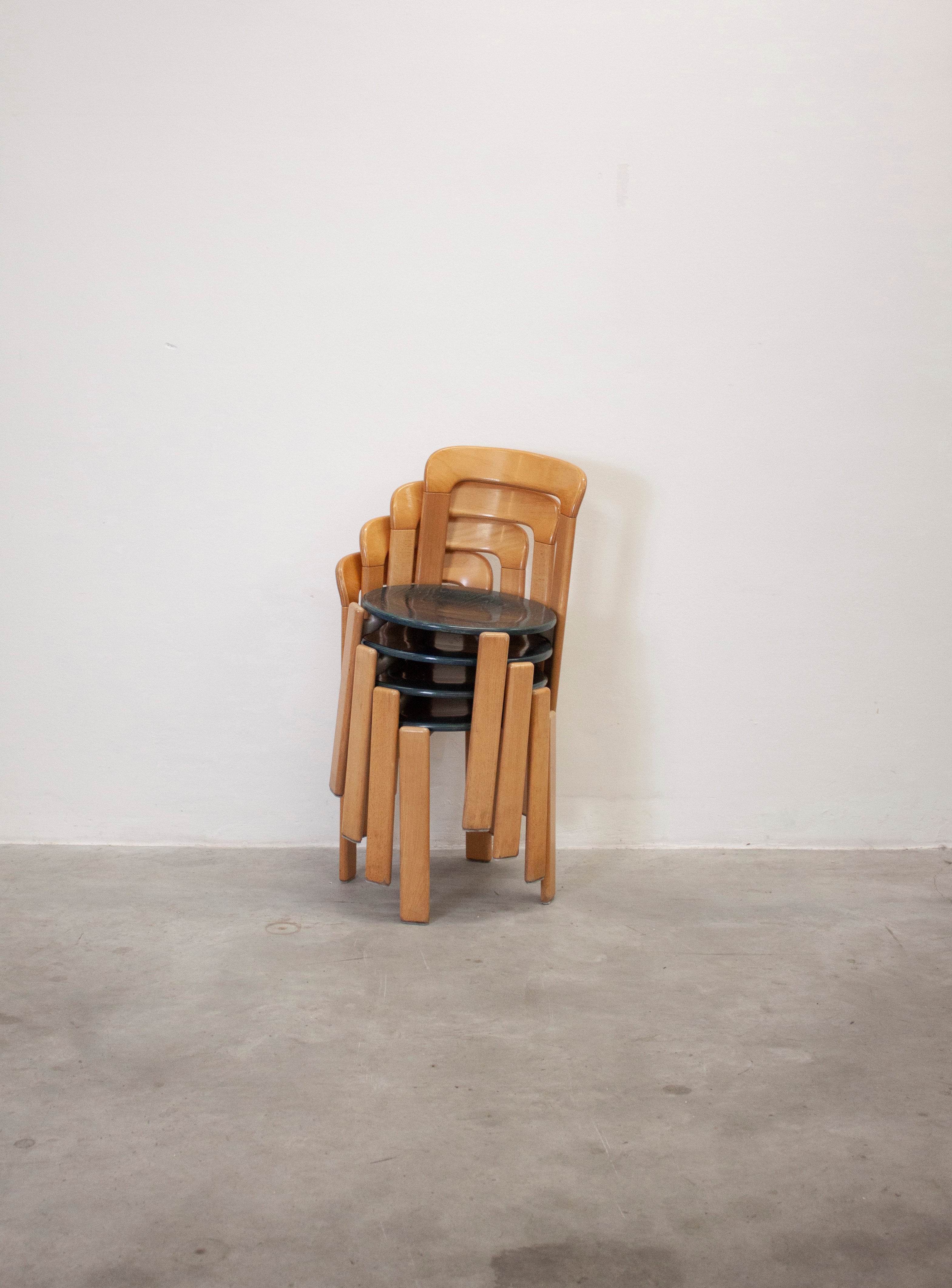 Kusch+Co Rey Dining Chairs by Bruno Rey (Beech/Green) - Image 20
