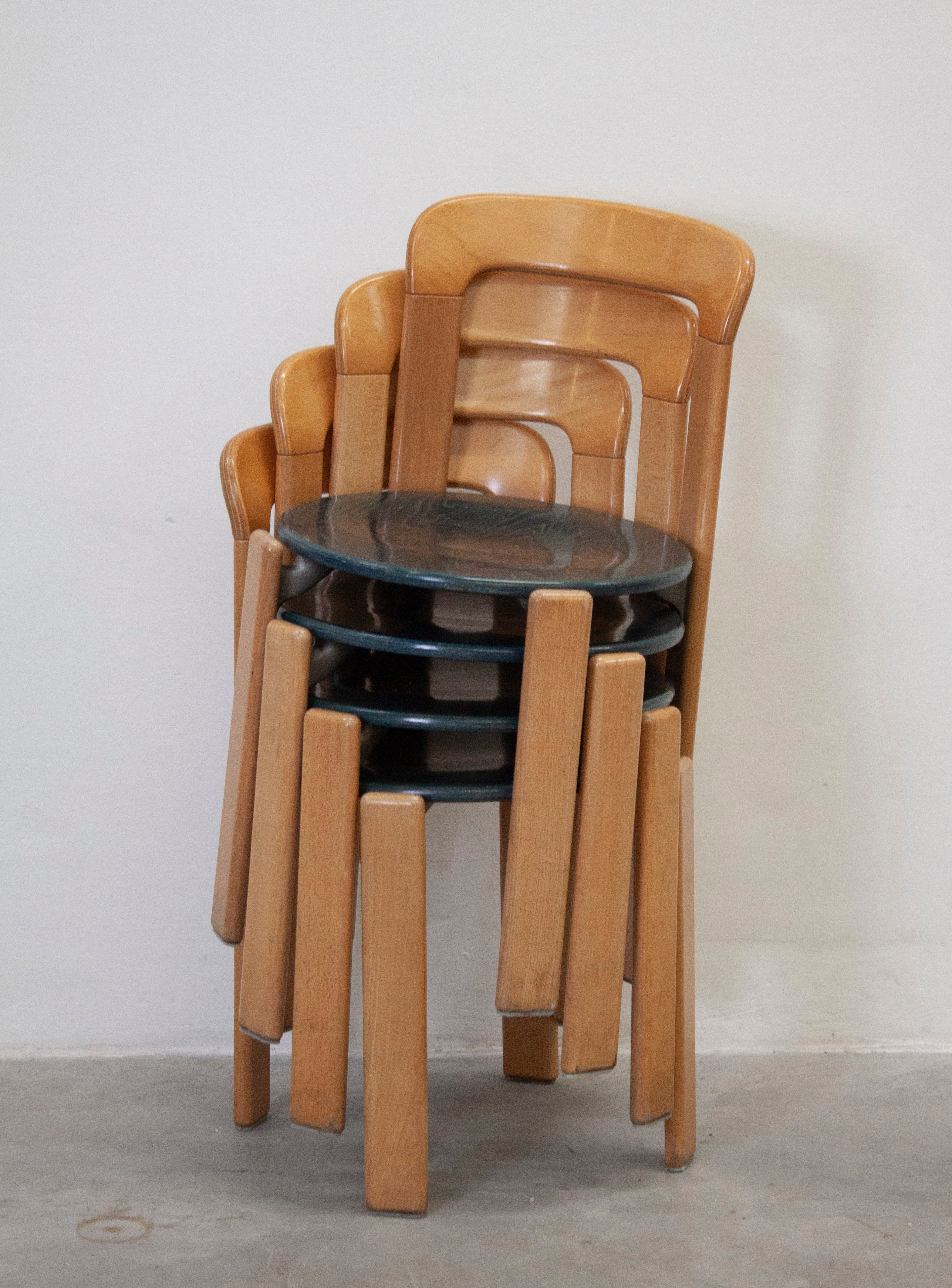 Kusch+Co Rey Dining Chairs by Bruno Rey (Beech/Green) - Image 21