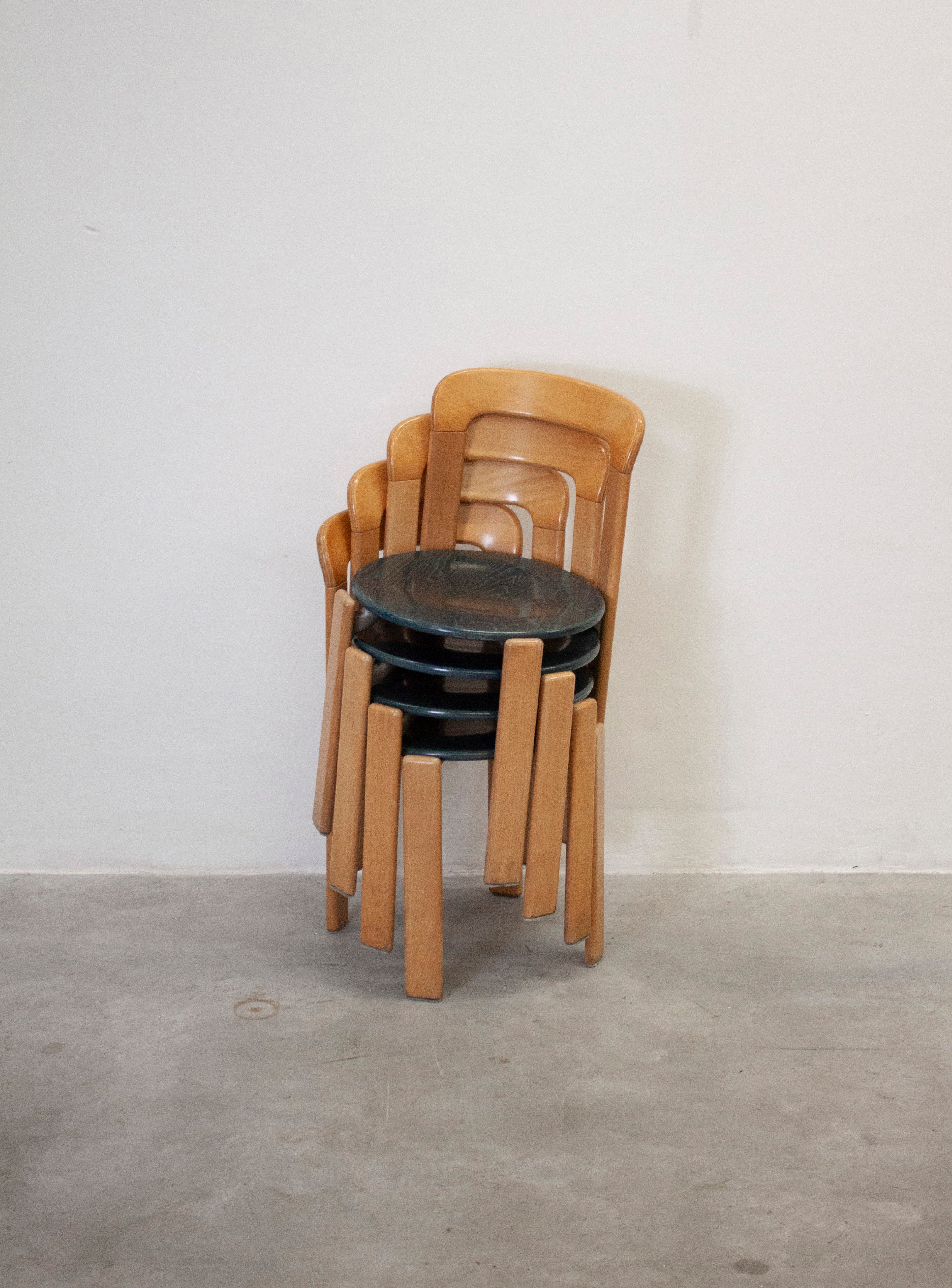 Kusch+Co Rey Dining Chairs by Bruno Rey (Beech/Green) - Image 22