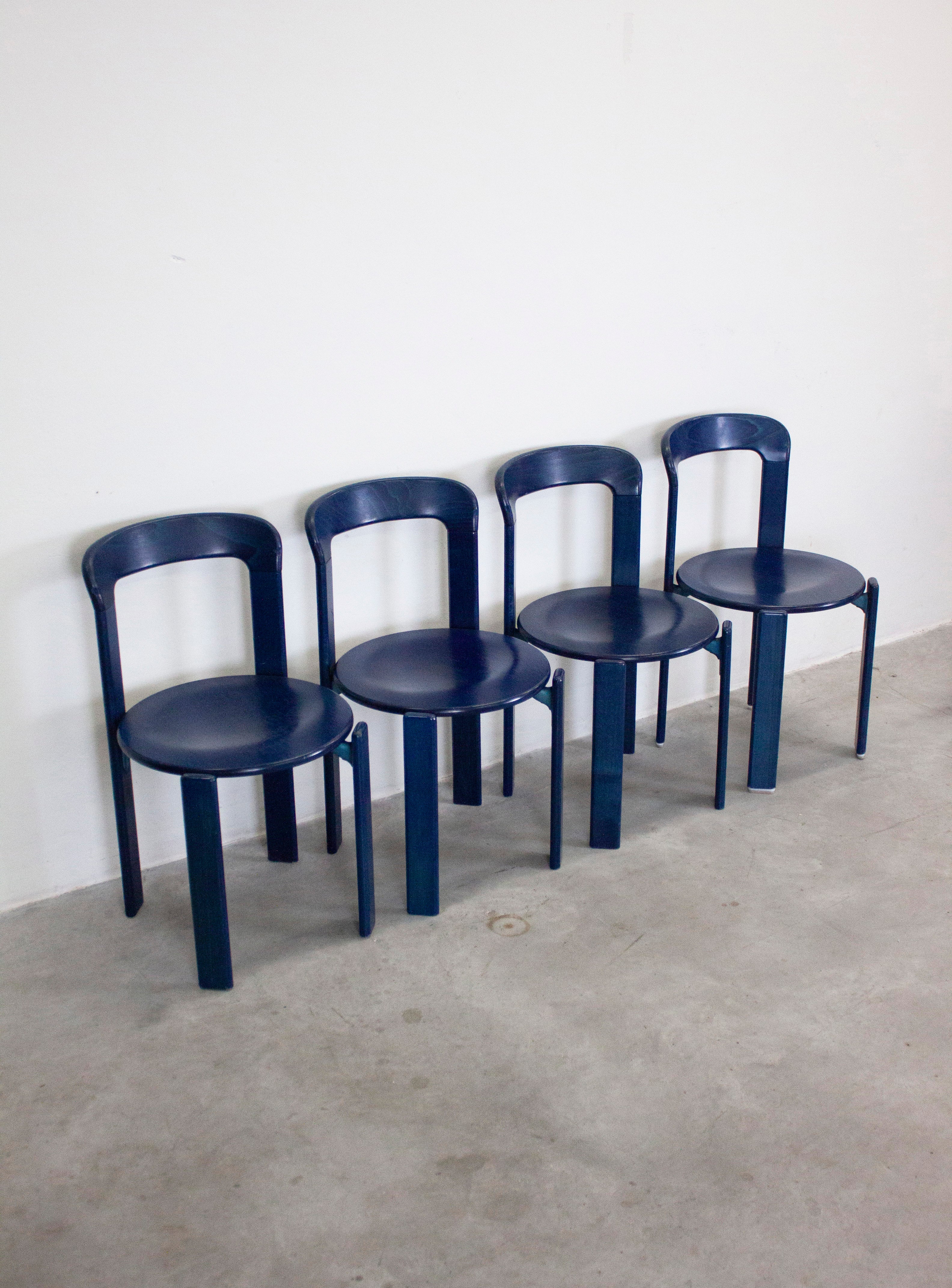 Kusch+Co Rey Dining Chairs by Bruno Rey (Blue) - Image 6