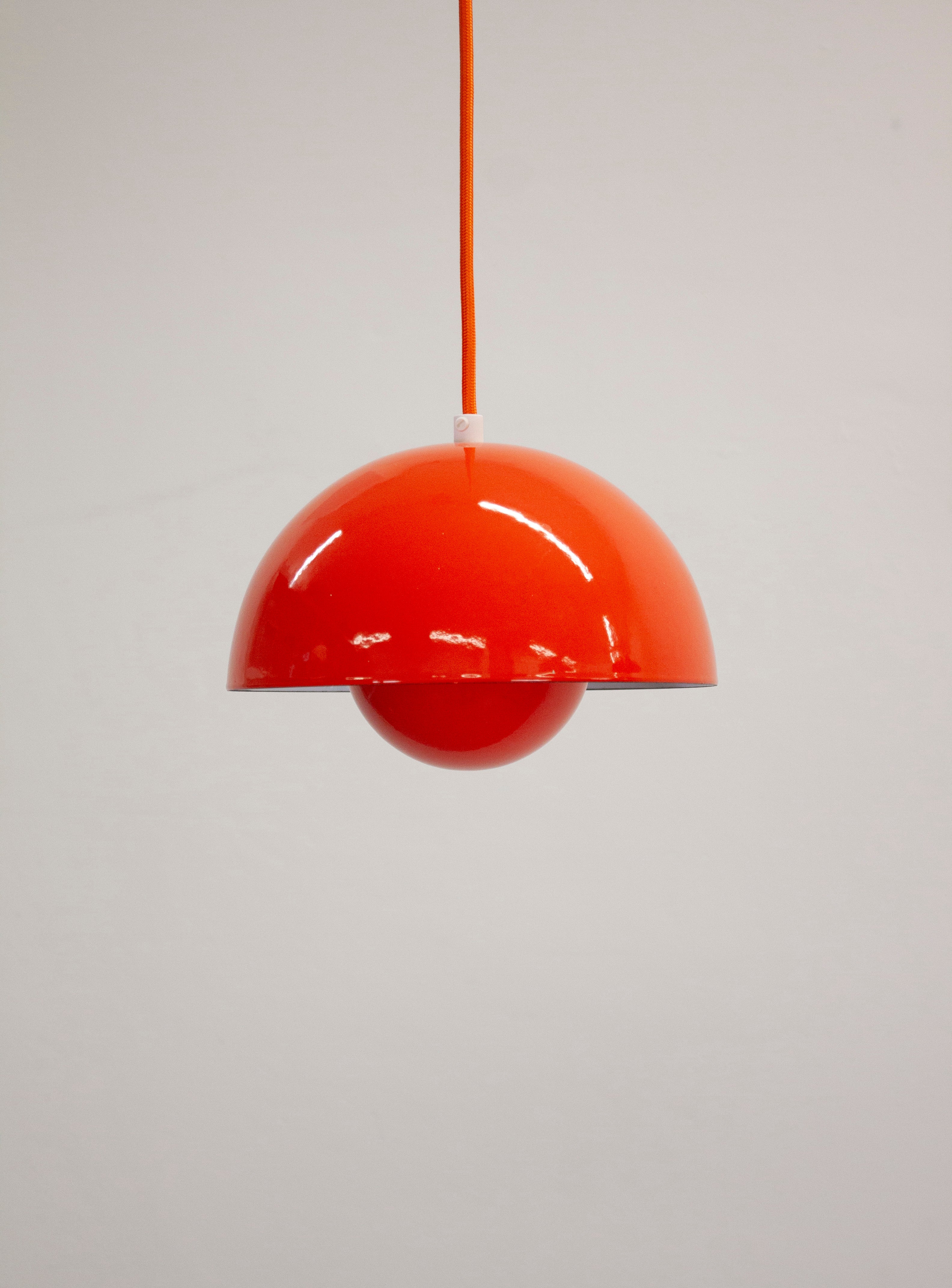 Louis Poulsen Flowerpot Pendant Lamp by Verner Panton (Orange)