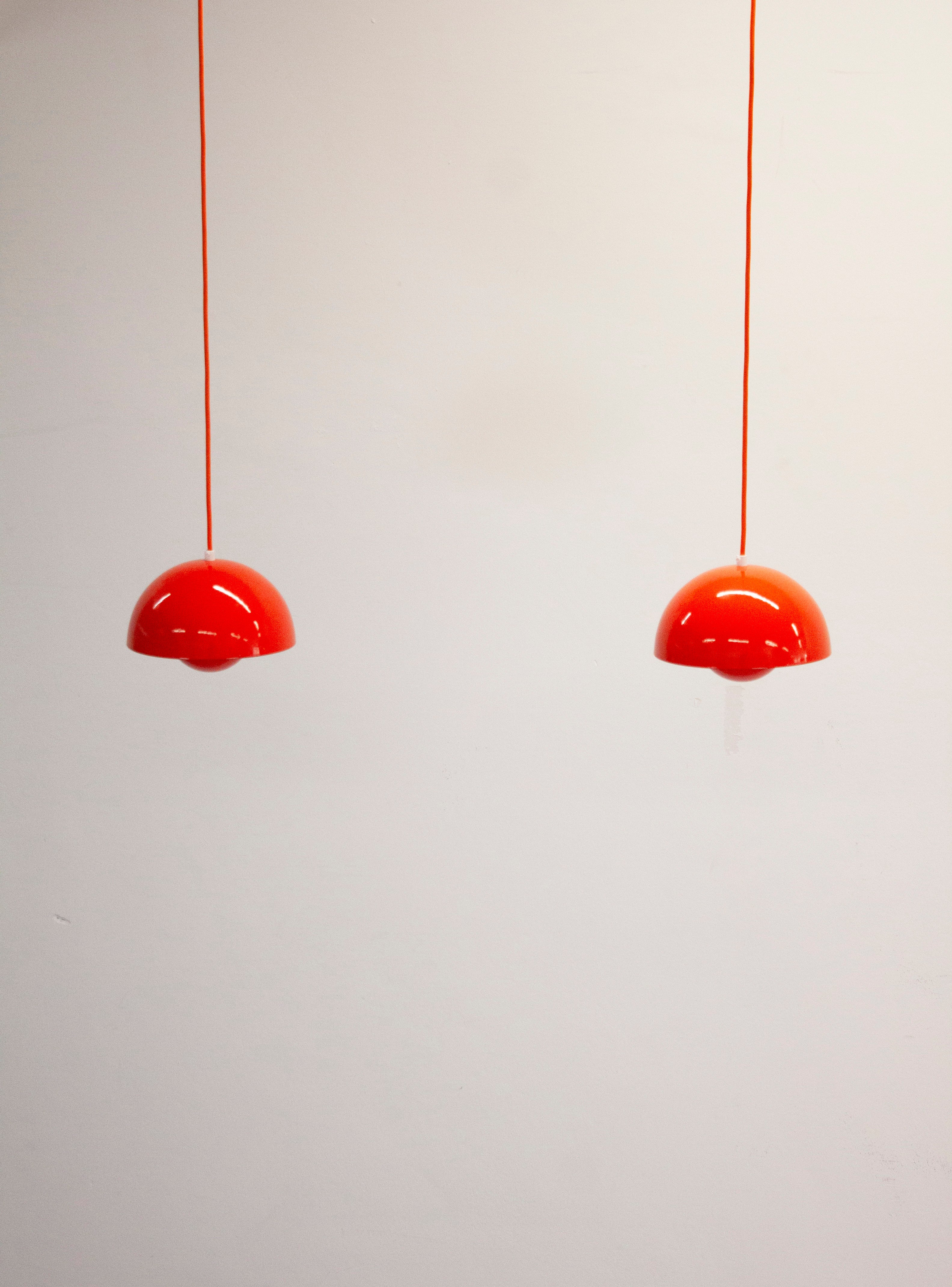 Louis Poulsen Flowerpot Pendant Lamp by Verner Panton (Orange) - Image 13