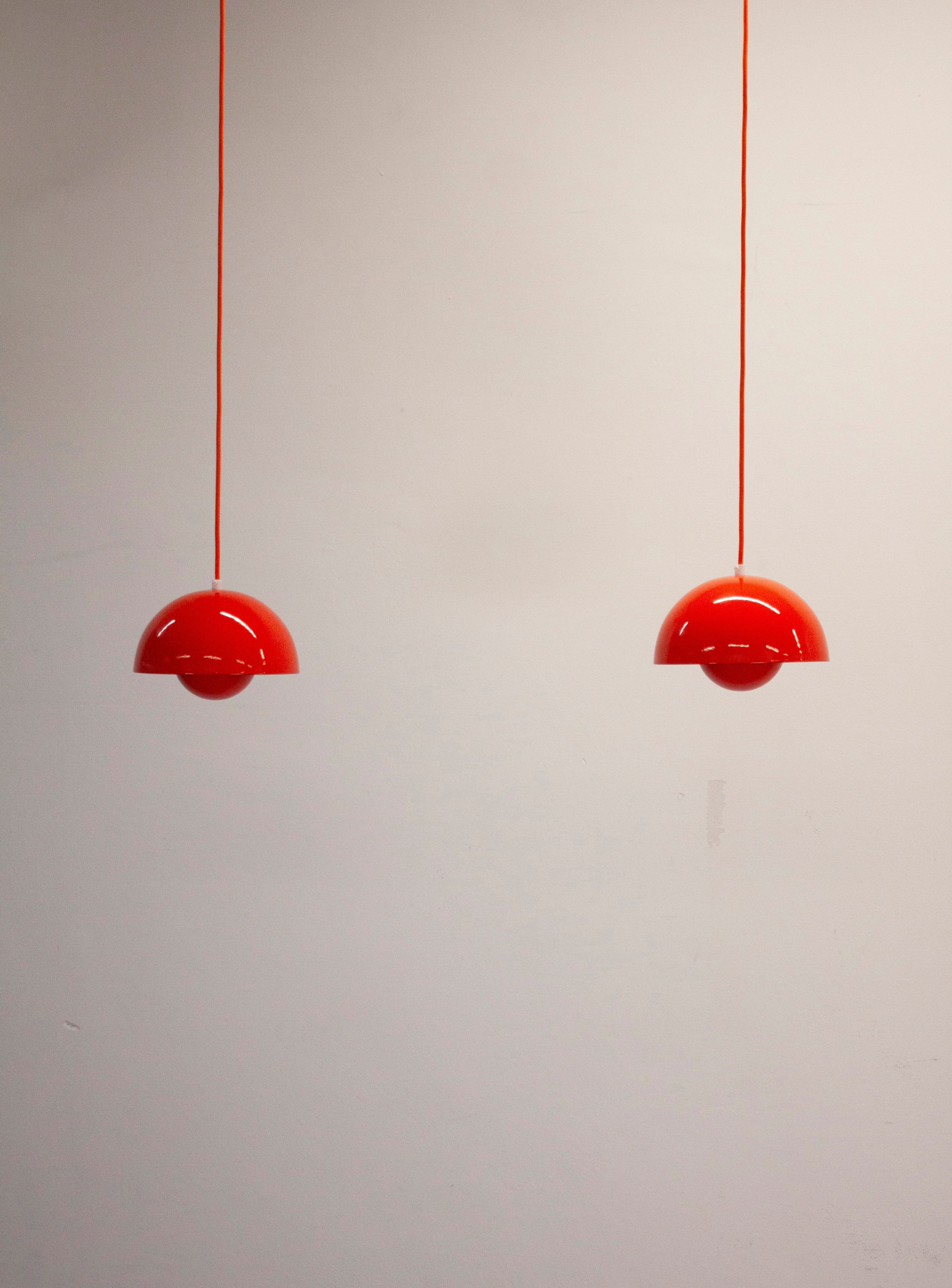 Louis Poulsen Flowerpot Pendant Lamp by Verner Panton (Orange) - Image 16