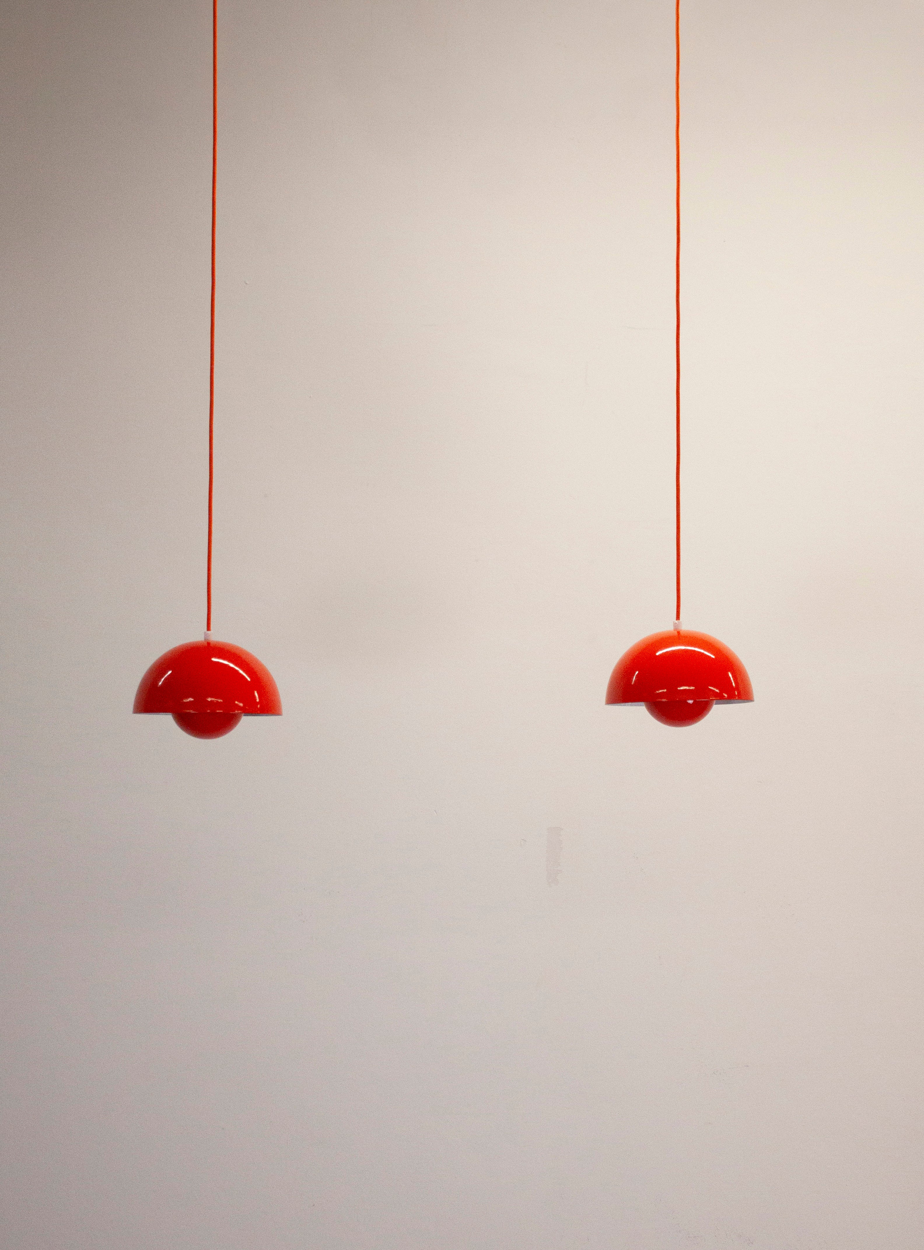 Louis Poulsen Flowerpot Pendant Lamp by Verner Panton (Orange) - Image 2