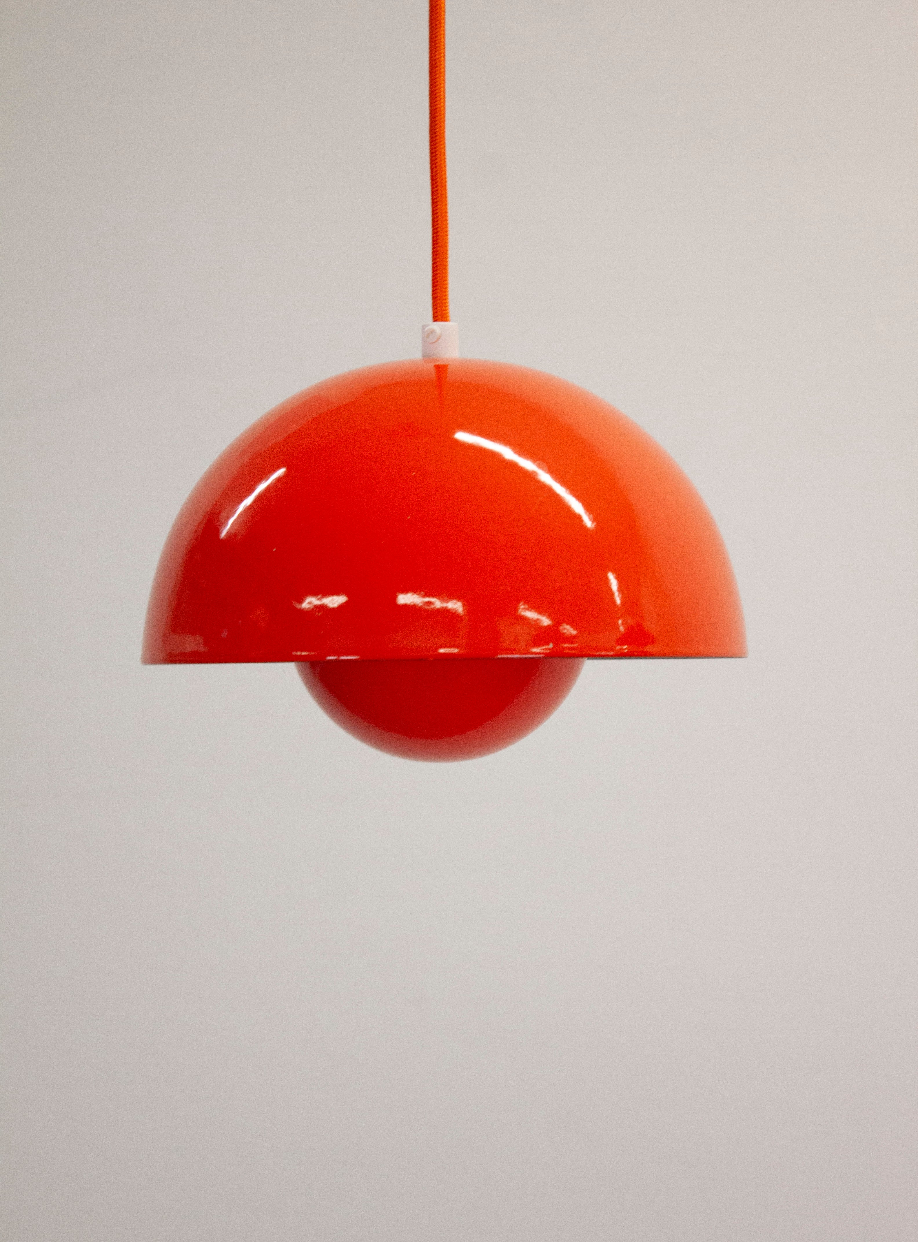 Louis Poulsen Flowerpot Pendant Lamp by Verner Panton (Orange) - Image 7