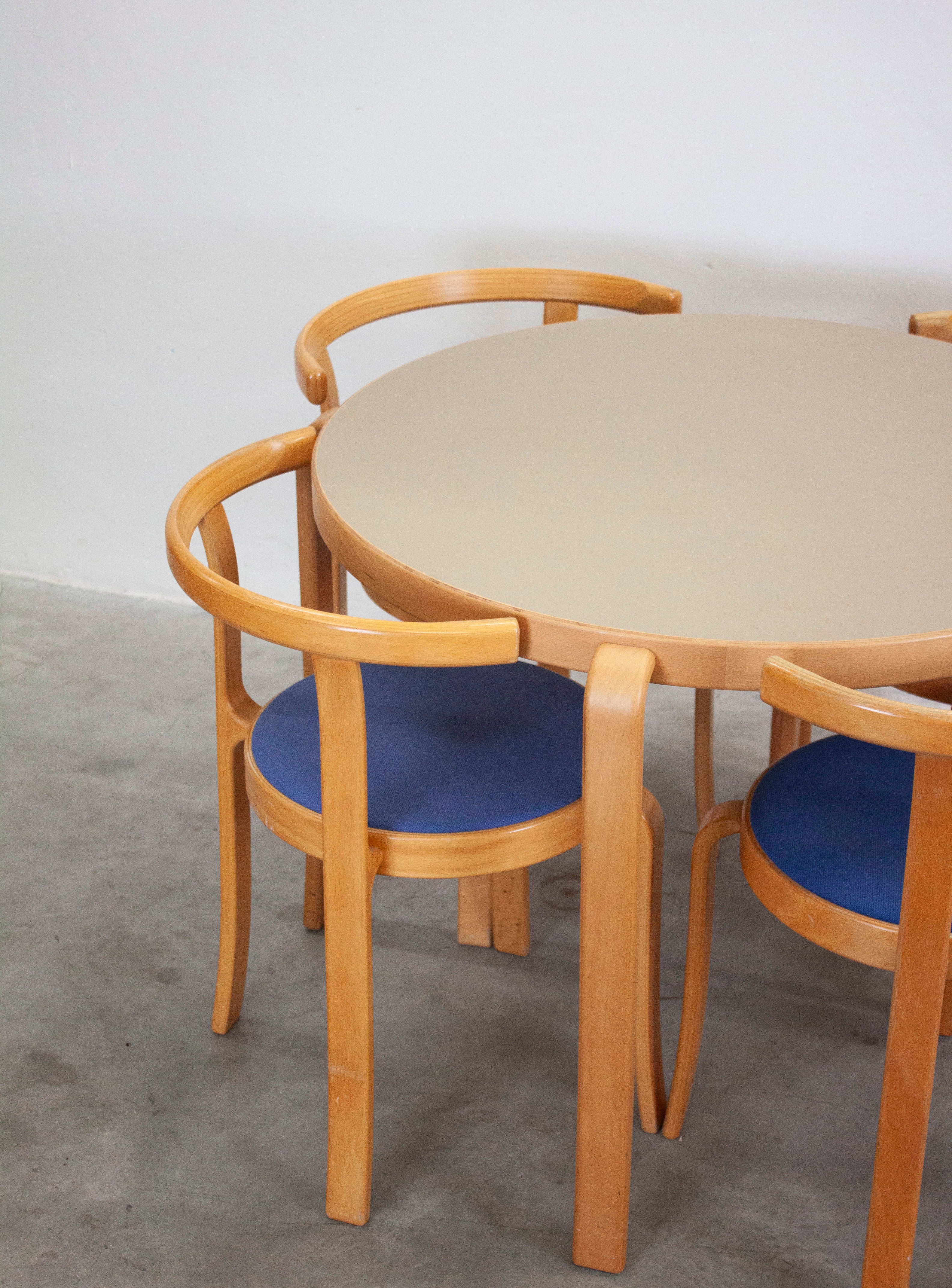 Magnus Olesen 8000 Round Dining Table by Rud Thygesen & Johnny Sørensen (Beige) - Image 19