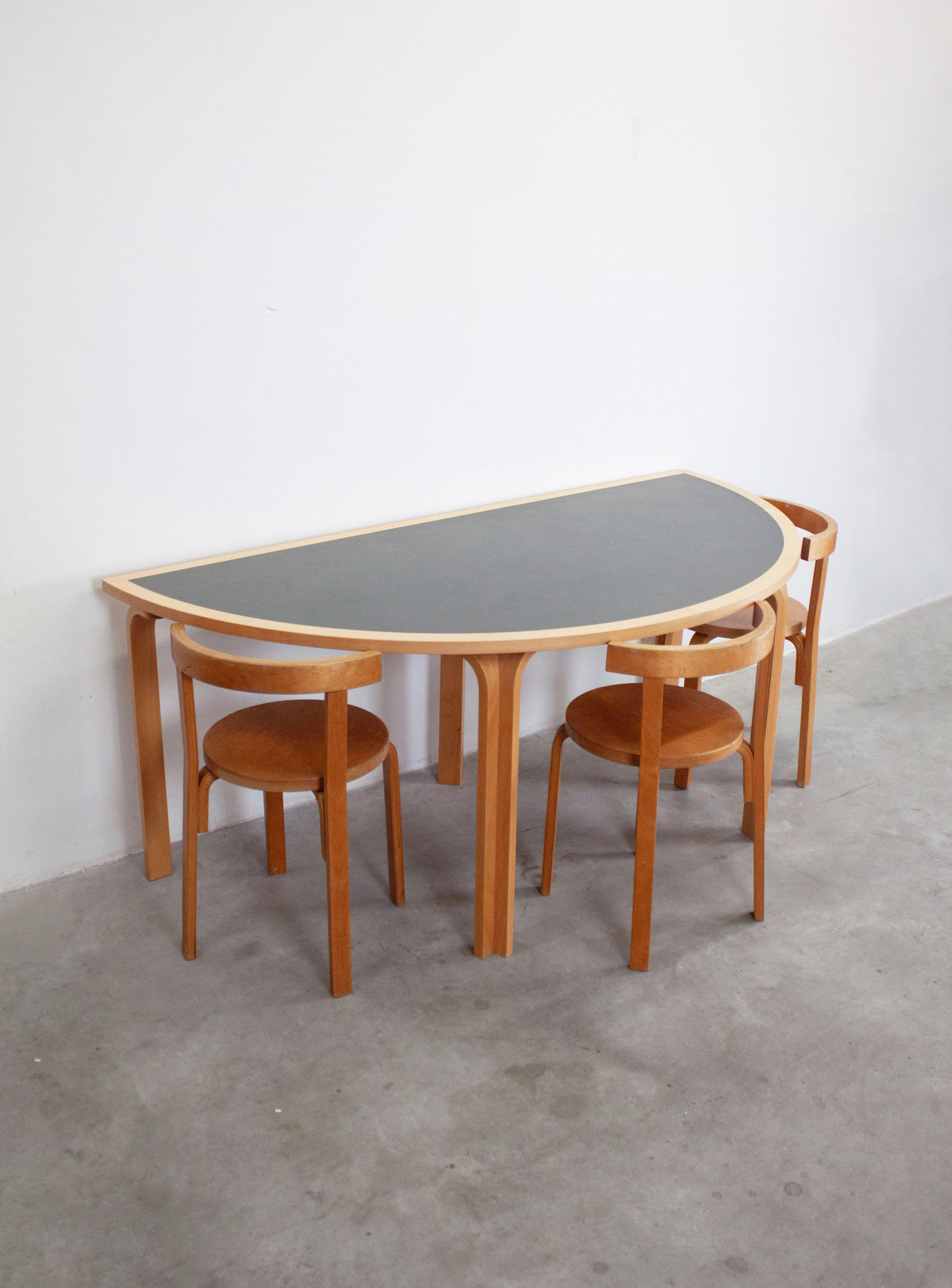 Magnus Olesen Half Round Dining Table by Rud Thygesen & Johnny Sørensen (Dark Grey) - Image 11