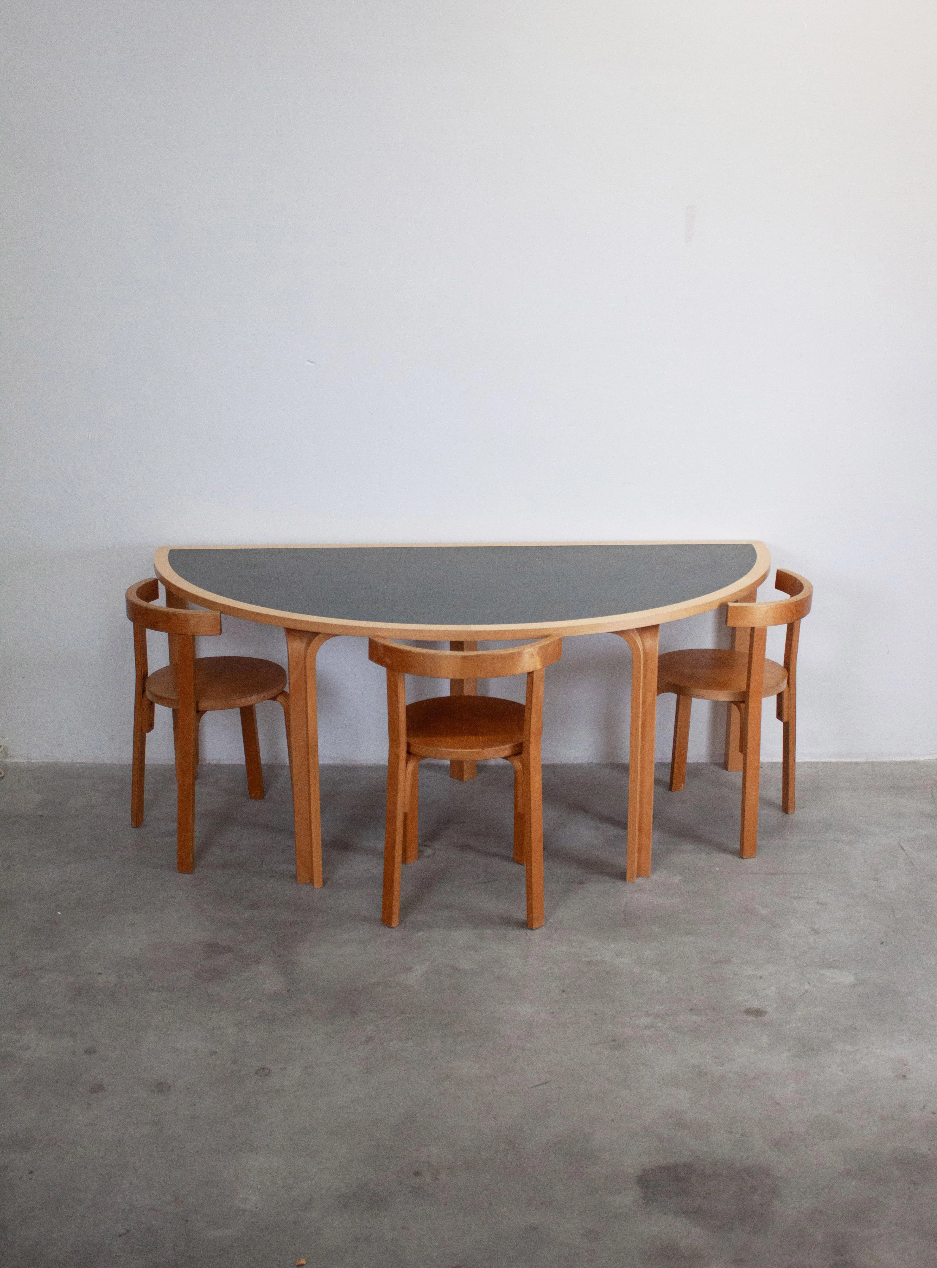 Magnus Olesen Half Round Dining Table by Rud Thygesen & Johnny Sørensen (Dark Grey) - Image 12