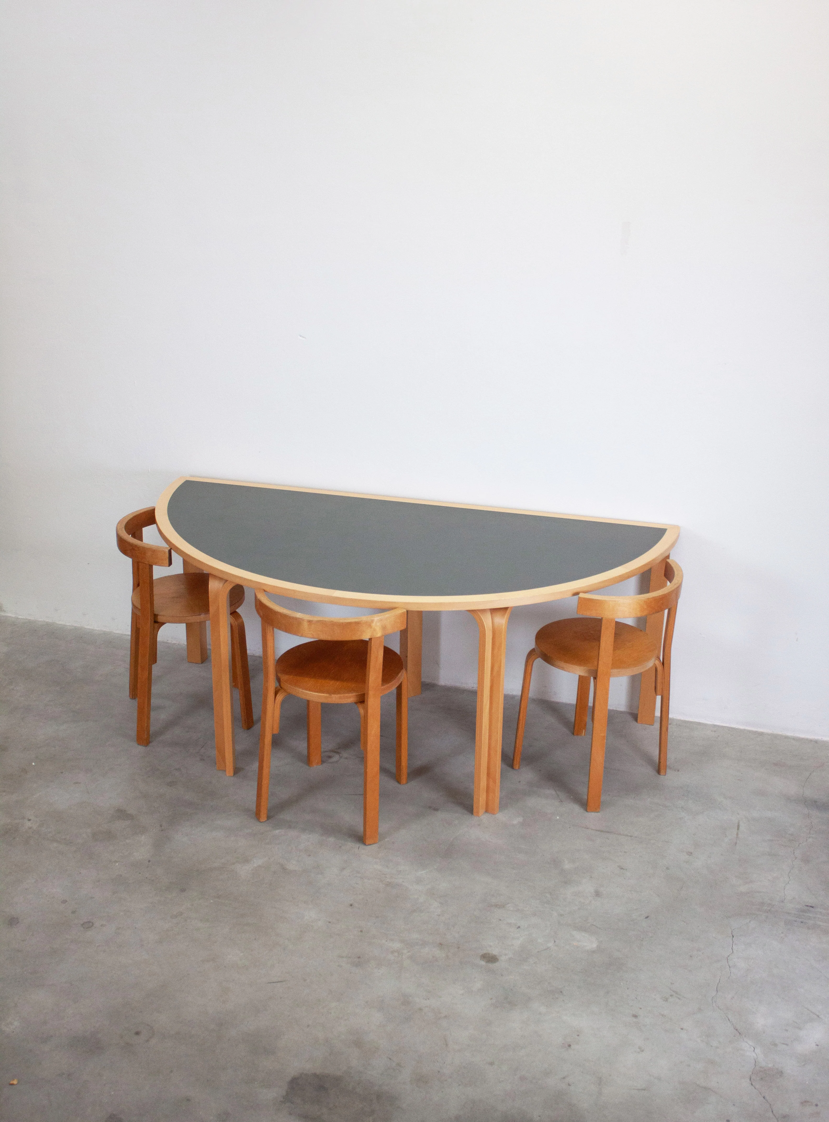 Magnus Olesen Half Round Dining Table by Rud Thygesen & Johnny Sørensen (Dark Grey) - Image 14