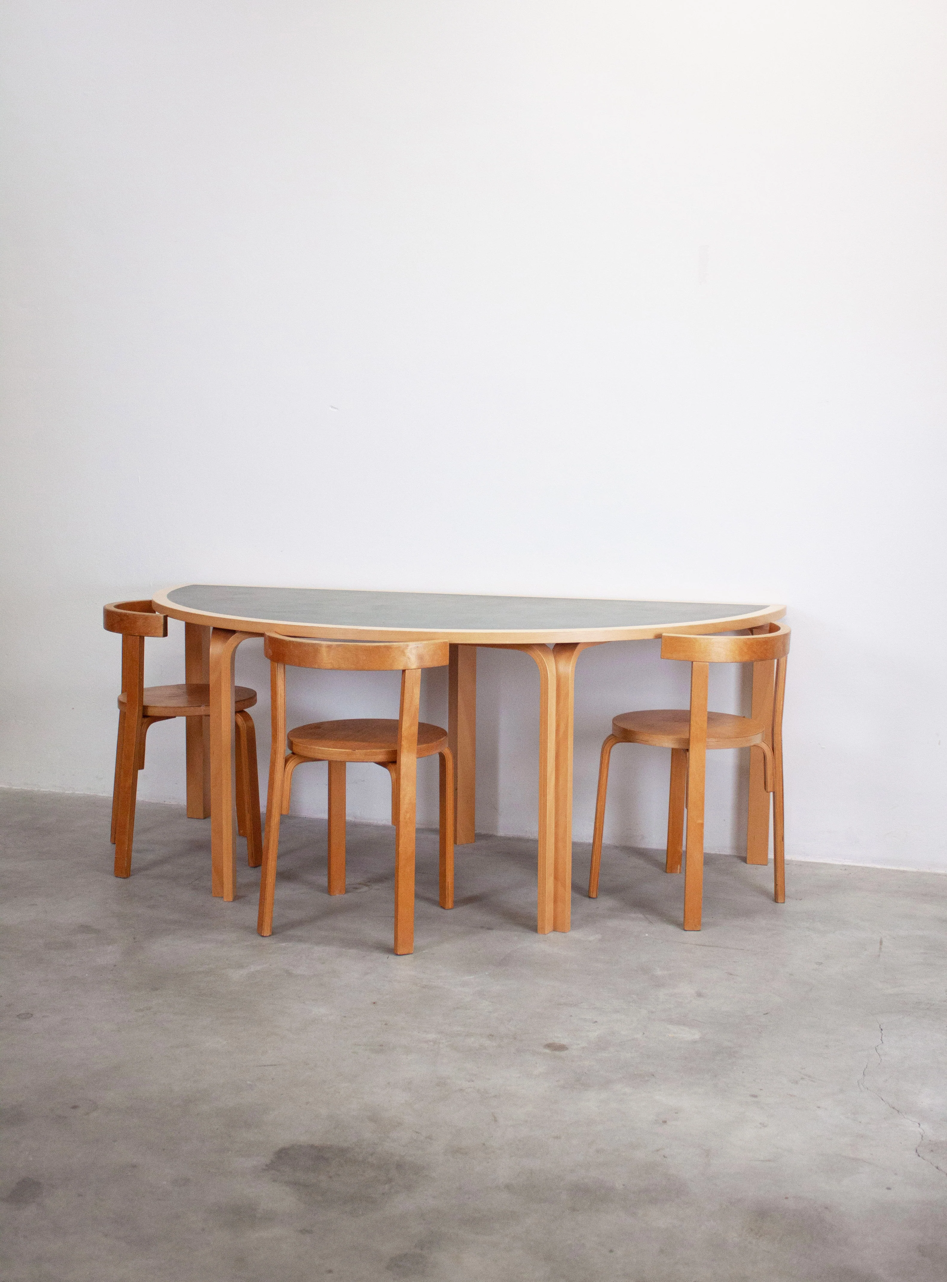 Magnus Olesen Half Round Dining Table by Rud Thygesen & Johnny Sørensen (Dark Grey) - Image 16