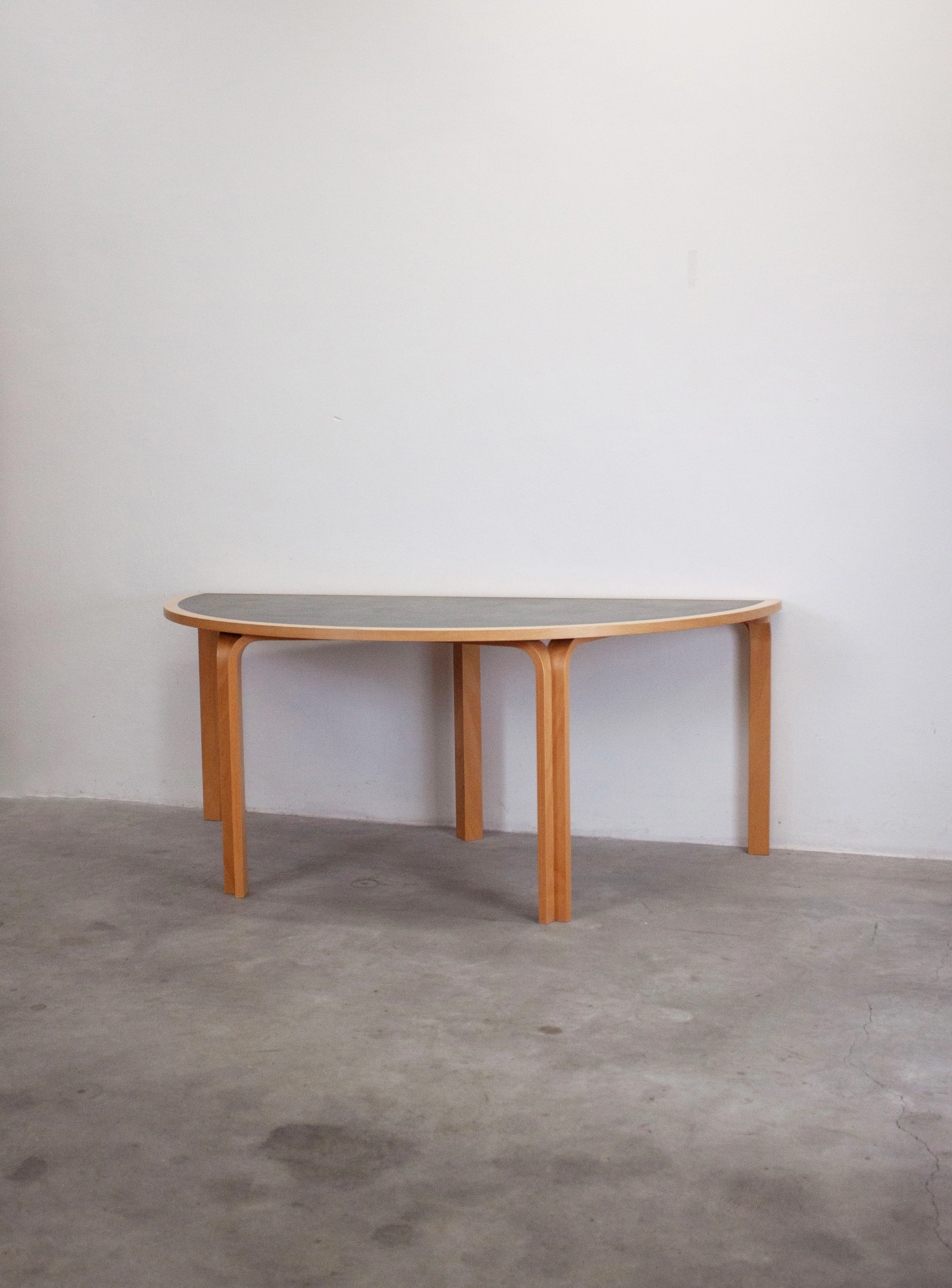 Magnus Olesen Half Round Dining Table by Rud Thygesen & Johnny Sørensen (Dark Grey) - Image 6