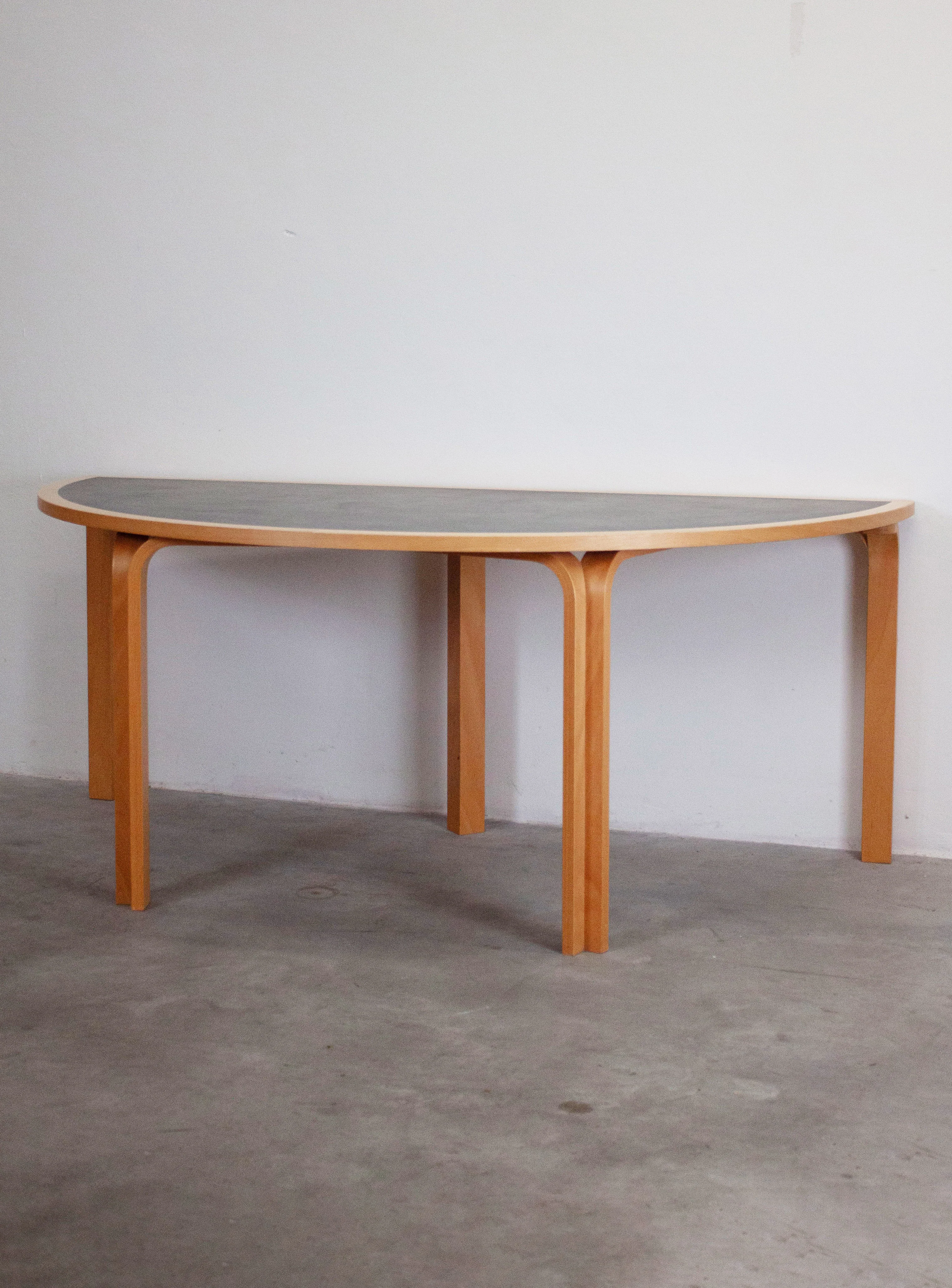 Magnus Olesen Half Round Dining Table by Rud Thygesen & Johnny Sørensen (Dark Grey) - Image 7