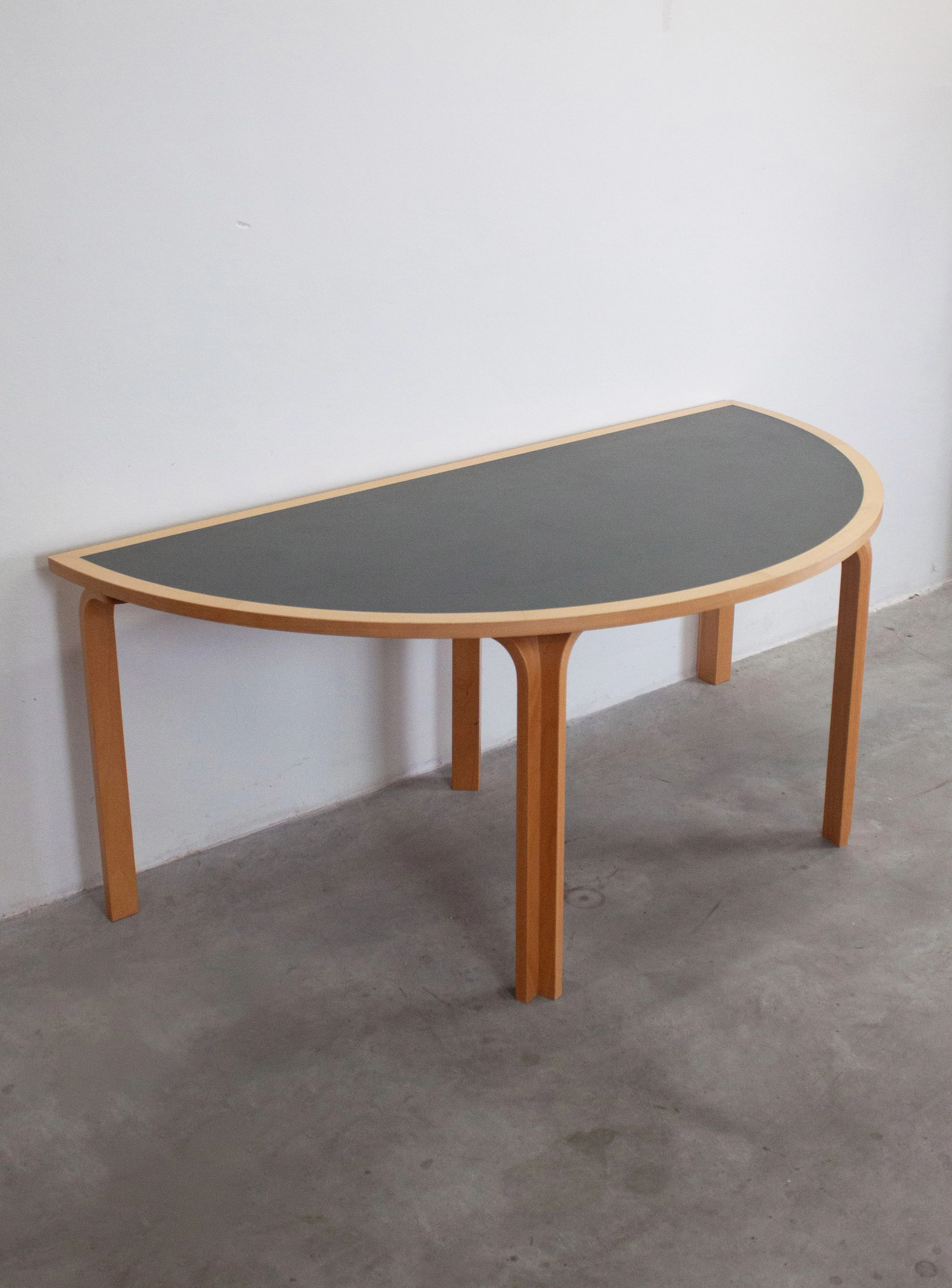Magnus Olesen Half Round Dining Table by Rud Thygesen & Johnny Sørensen (Dark Grey) - Image 8