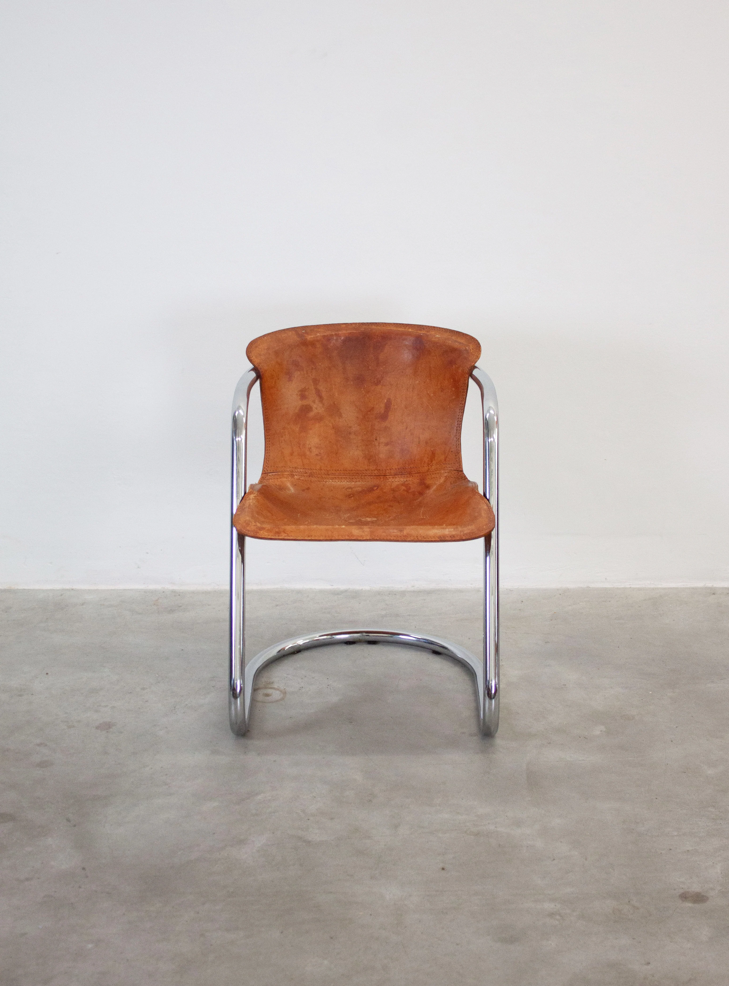 Metaform Tubular Chrome Dining Chairs (Cognac) - Image 10