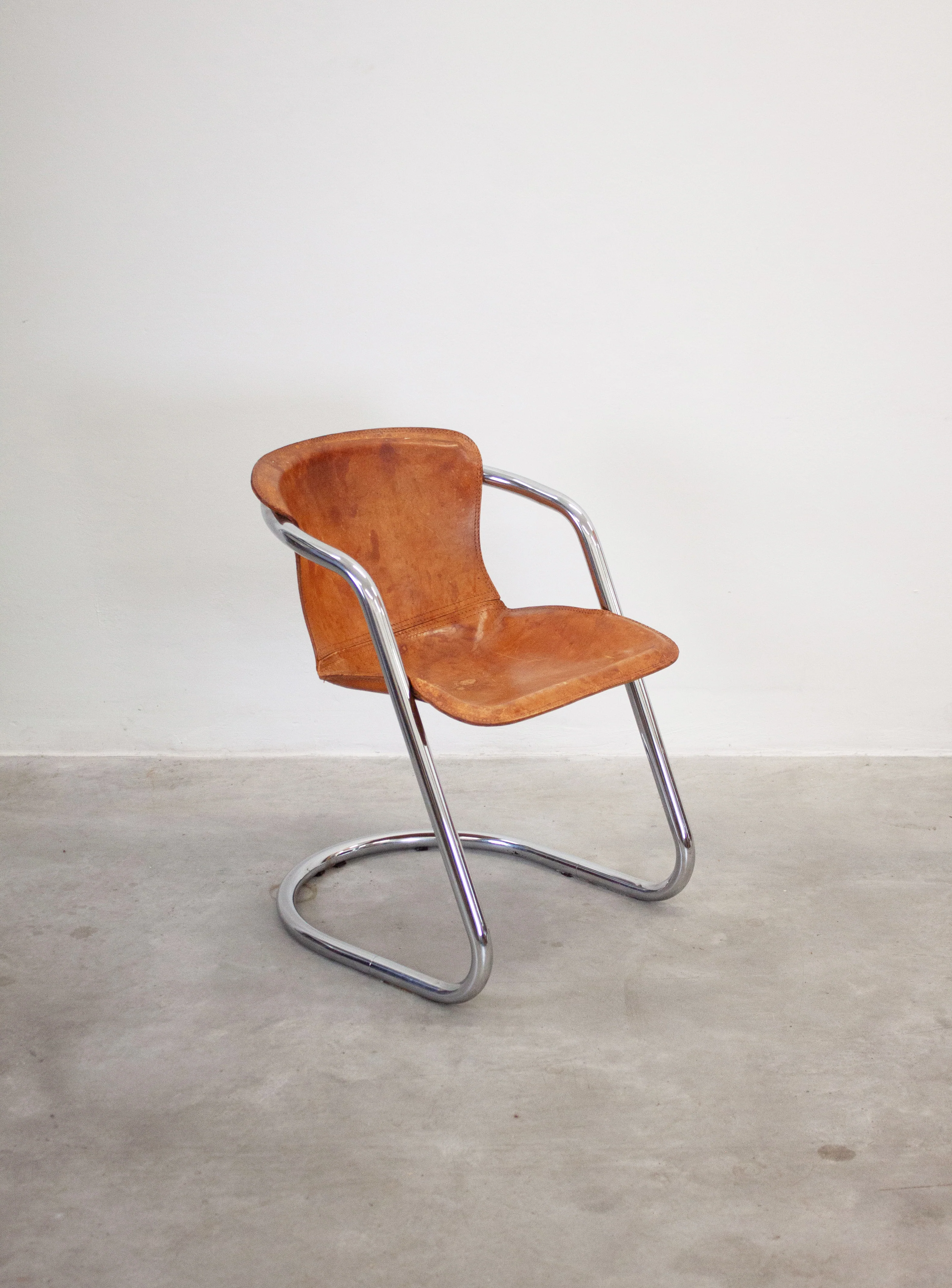 Metaform Tubular Chrome Dining Chairs (Cognac) - Image 11