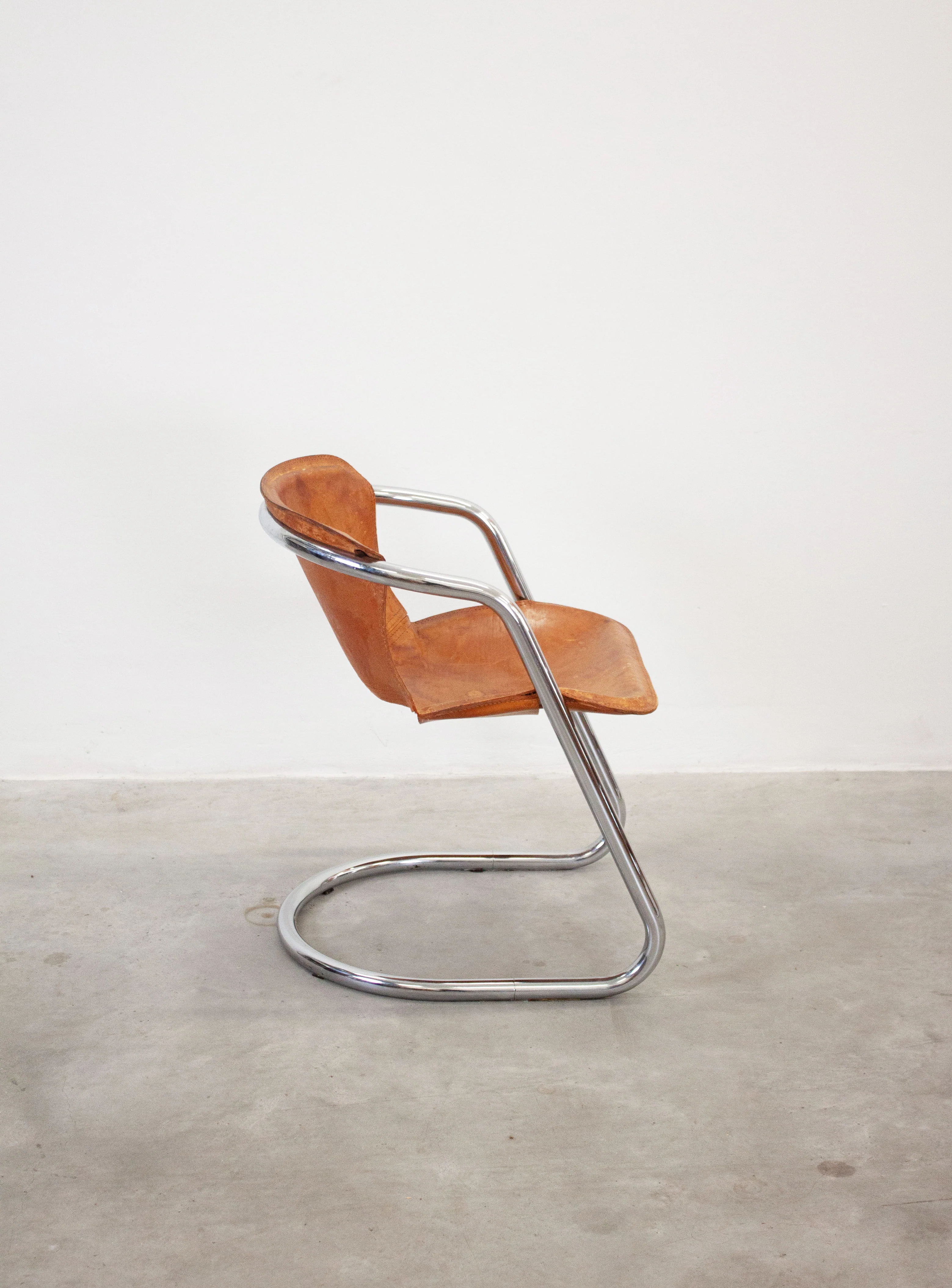 Metaform Tubular Chrome Dining Chairs (Cognac) - Image 12