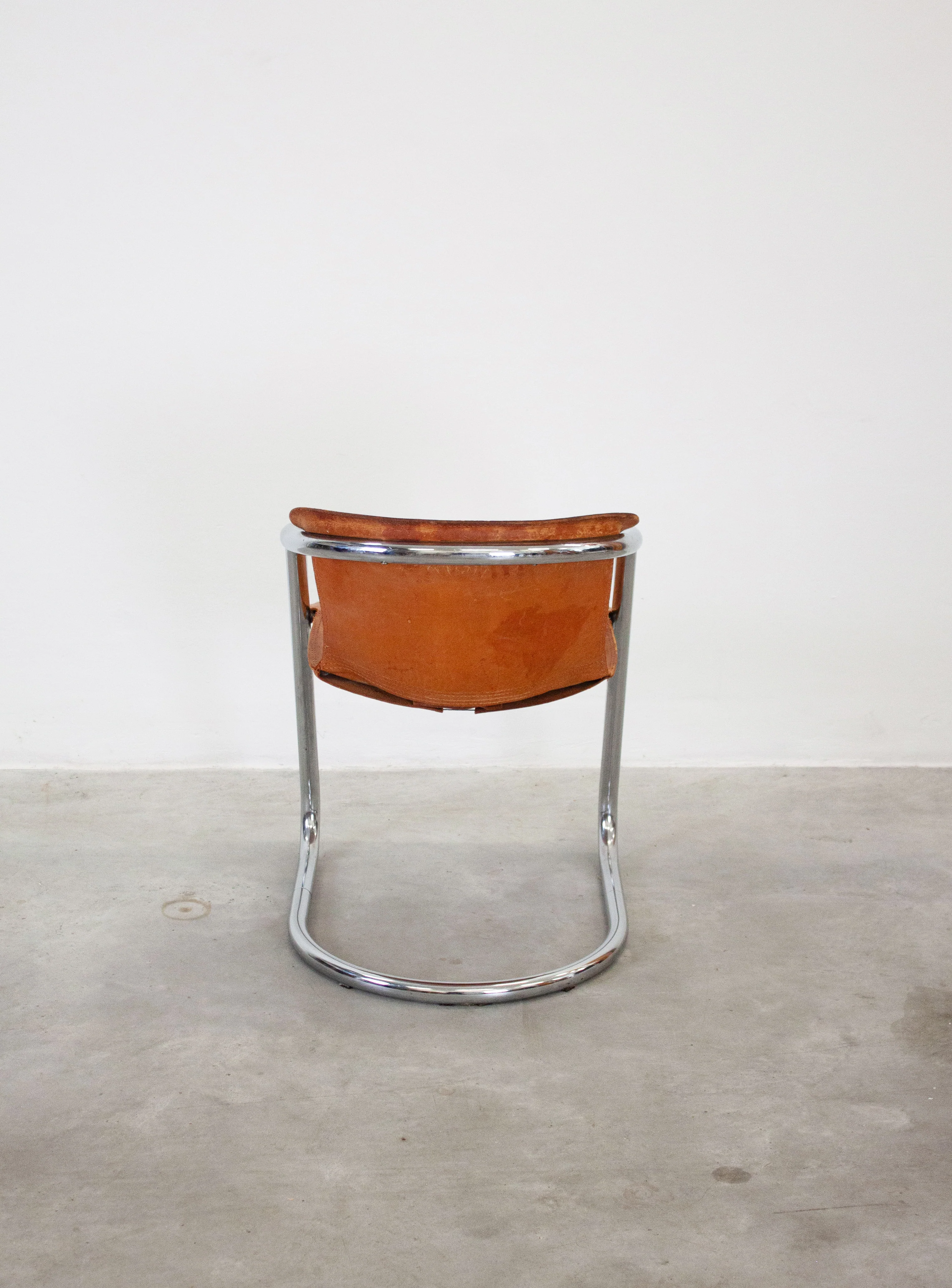 Metaform Tubular Chrome Dining Chairs (Cognac) - Image 14