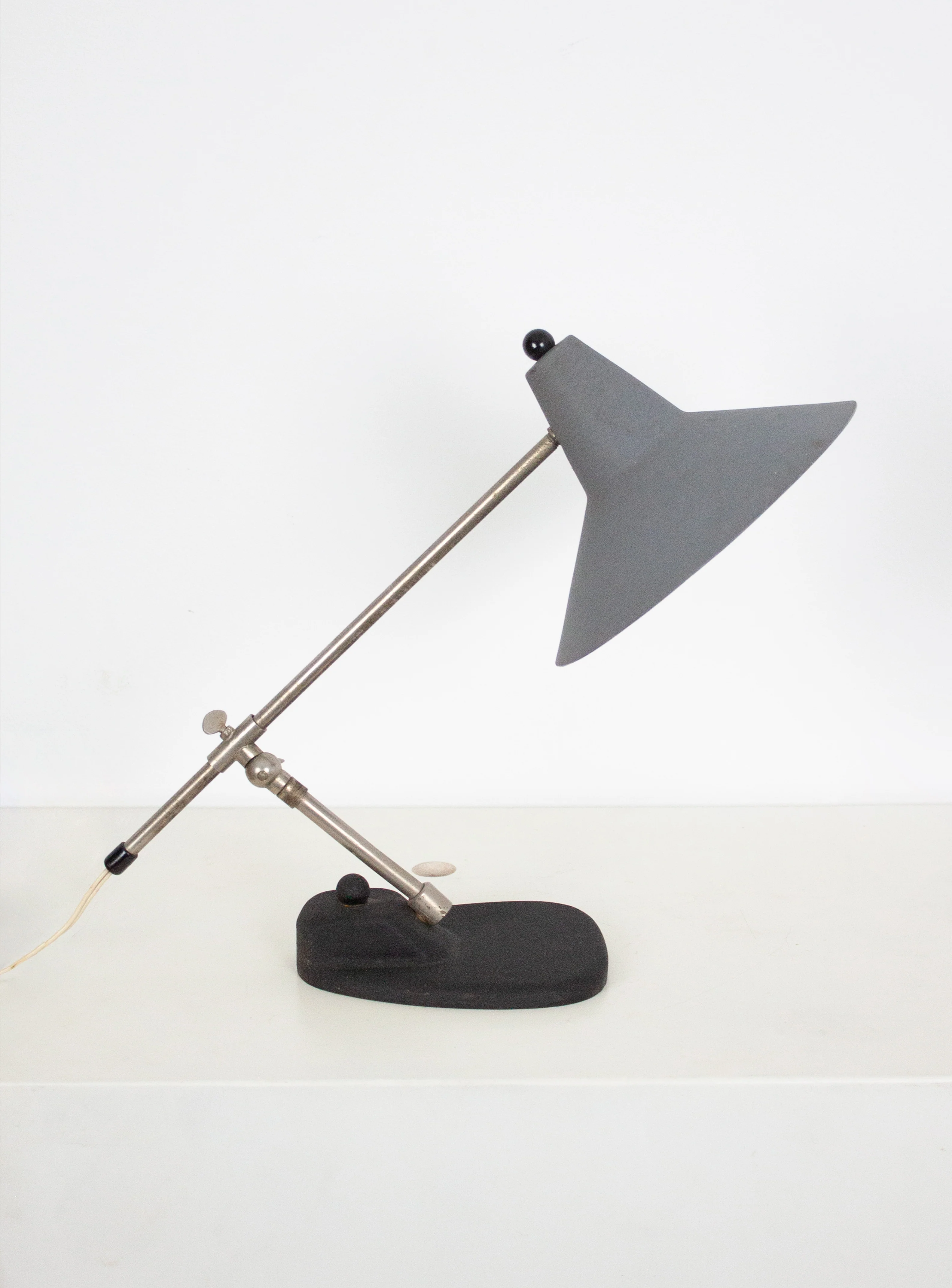 Metal Desk Lamp in style of Stilnovo or Cosack (Grey) - Image 3