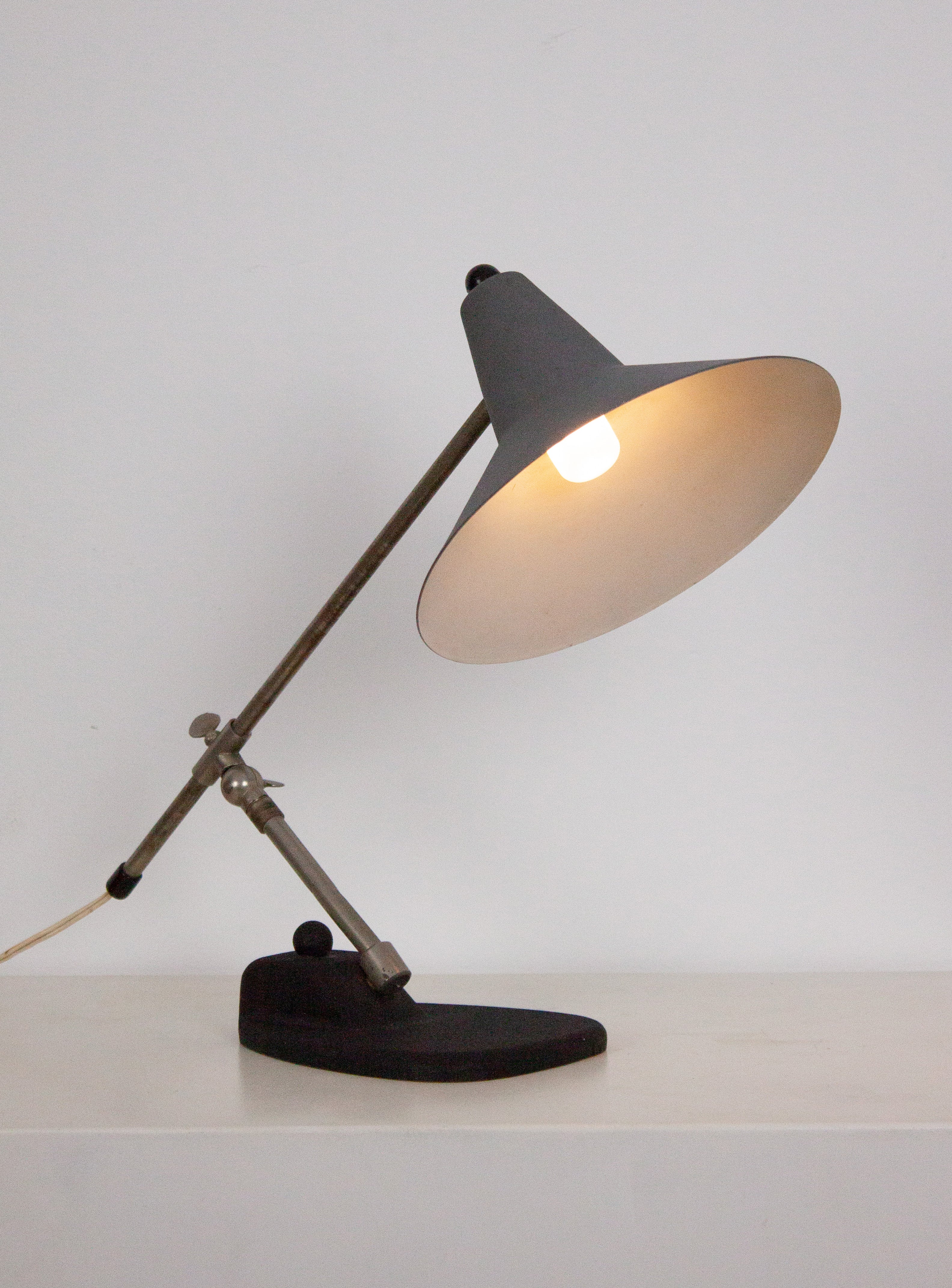 Metal Desk Lamp in style of Stilnovo or Cosack (Grey) - Image 8