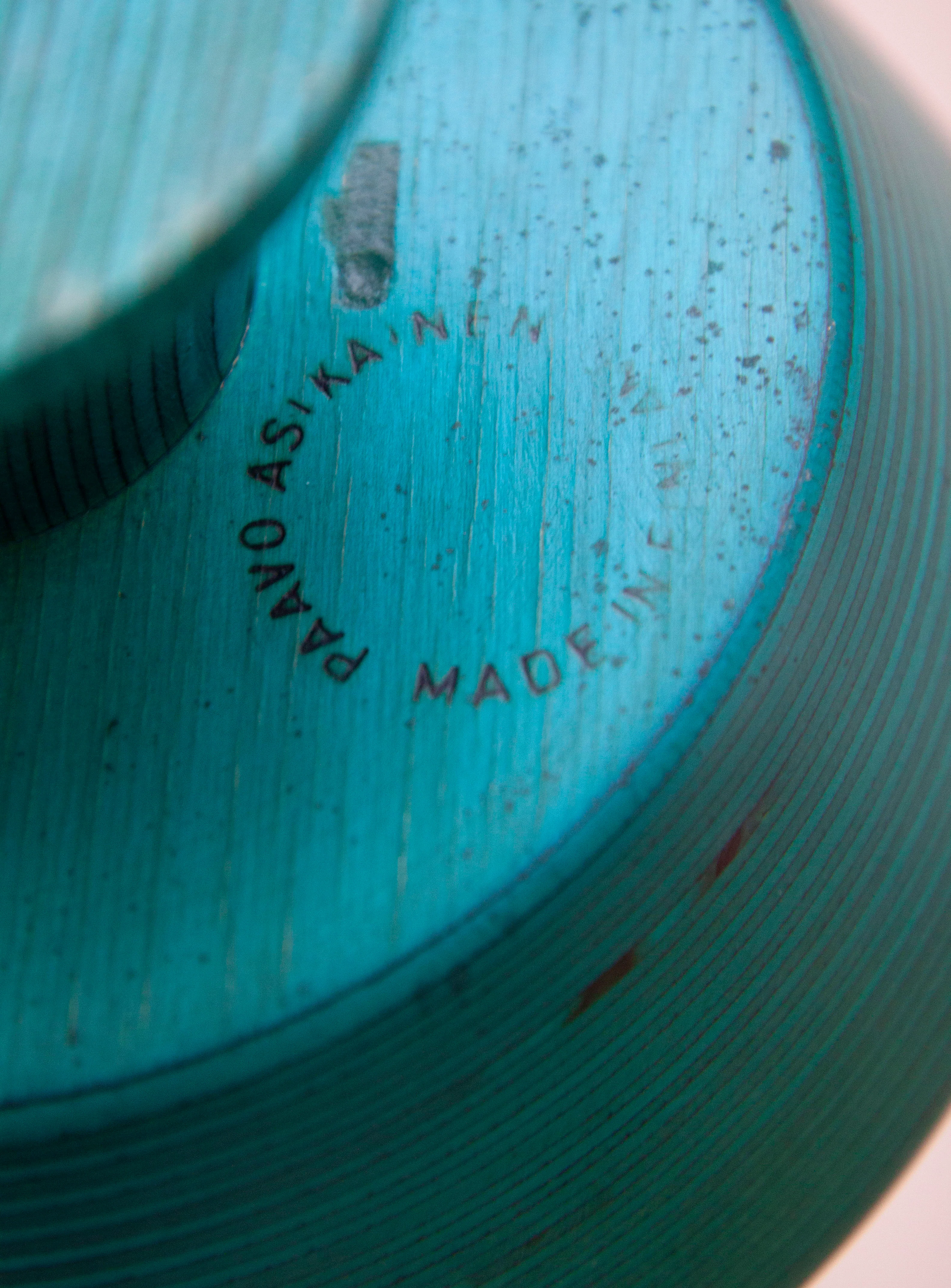 Paavo Asikainen Wooden Bowl (Turquoise) - Image 9