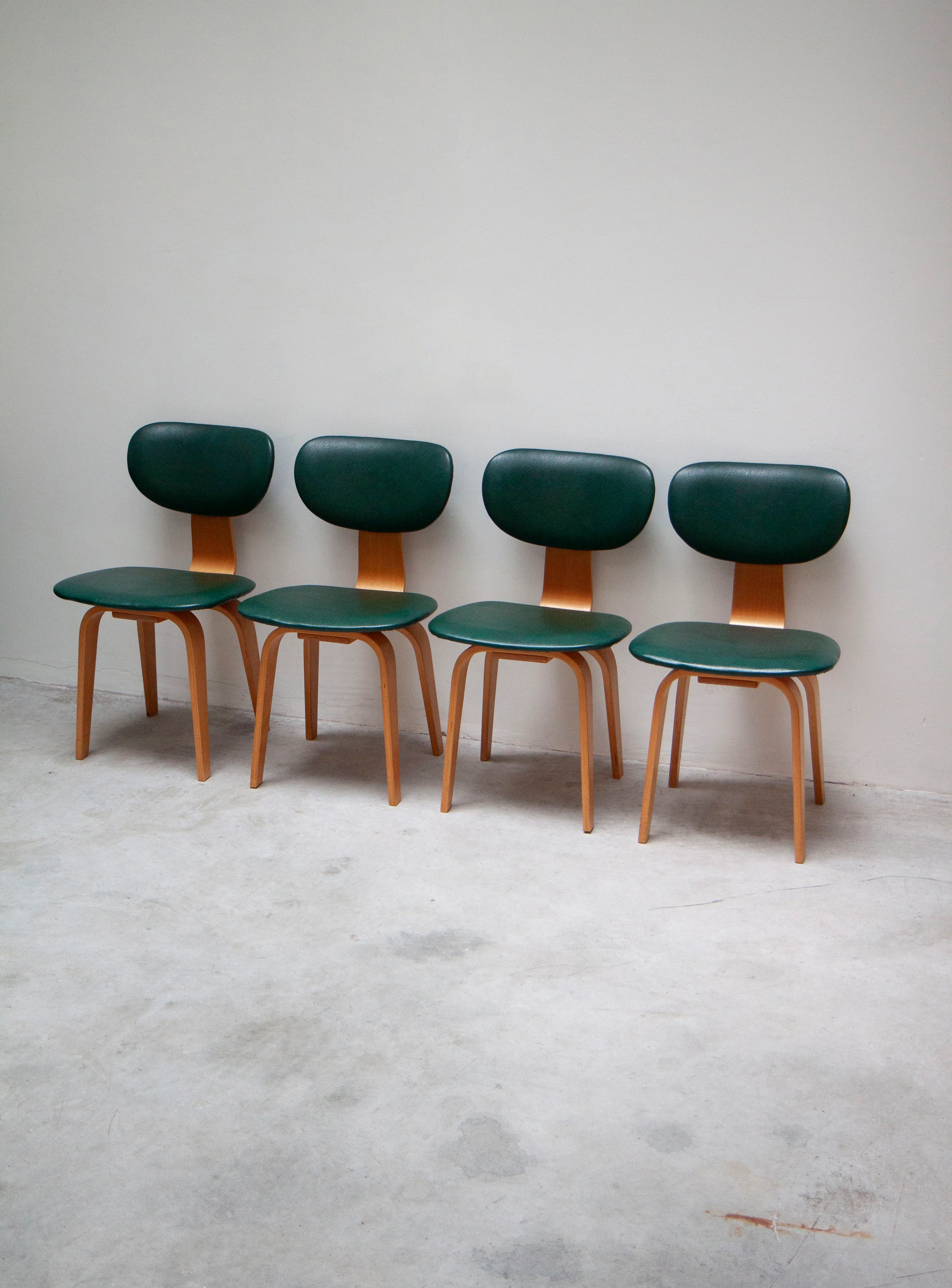 Pastoe SB03 Dining Chairs by Cees Braakman (Green)