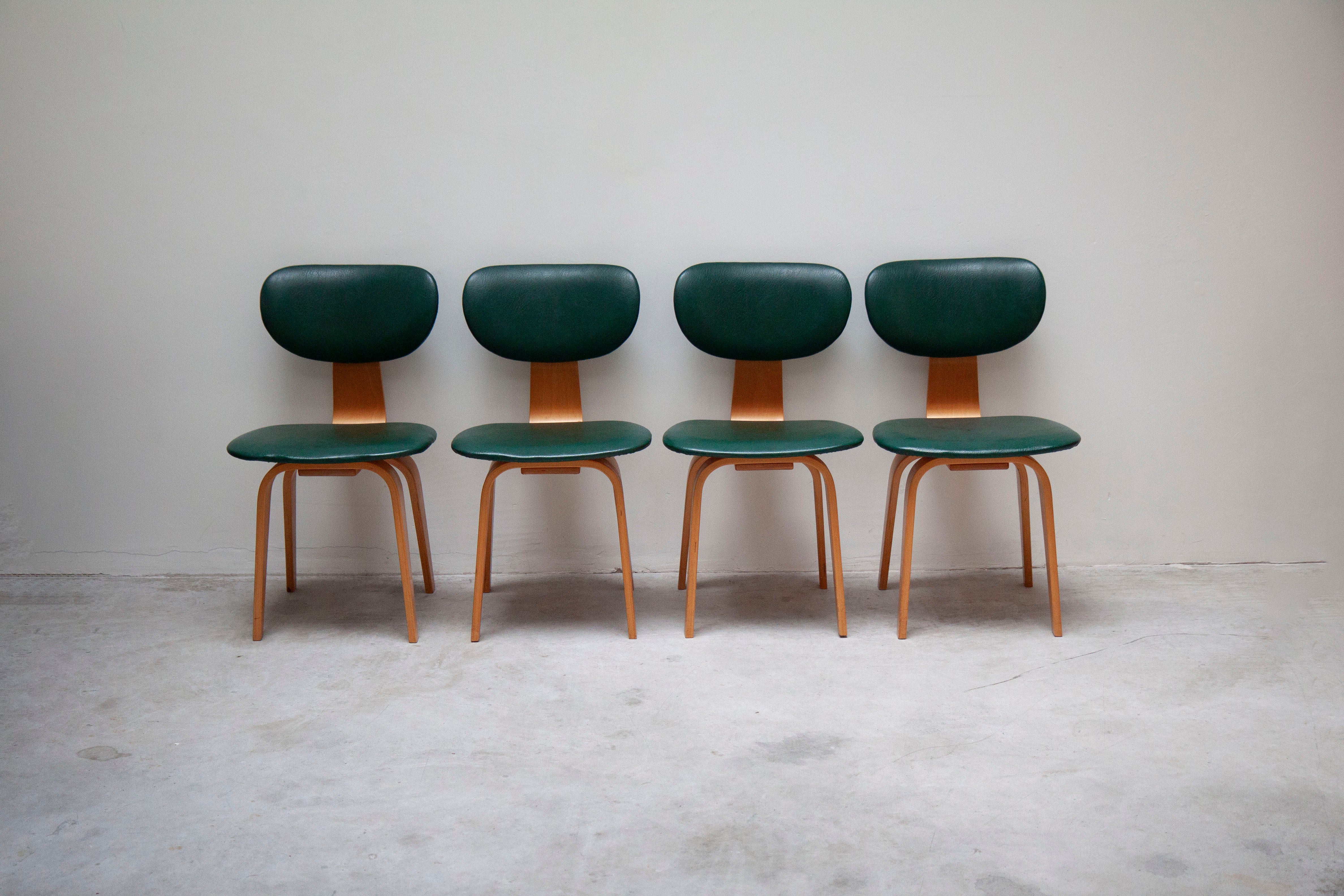 Pastoe SB03 Dining Chairs by Cees Braakman (Green) - Image 5