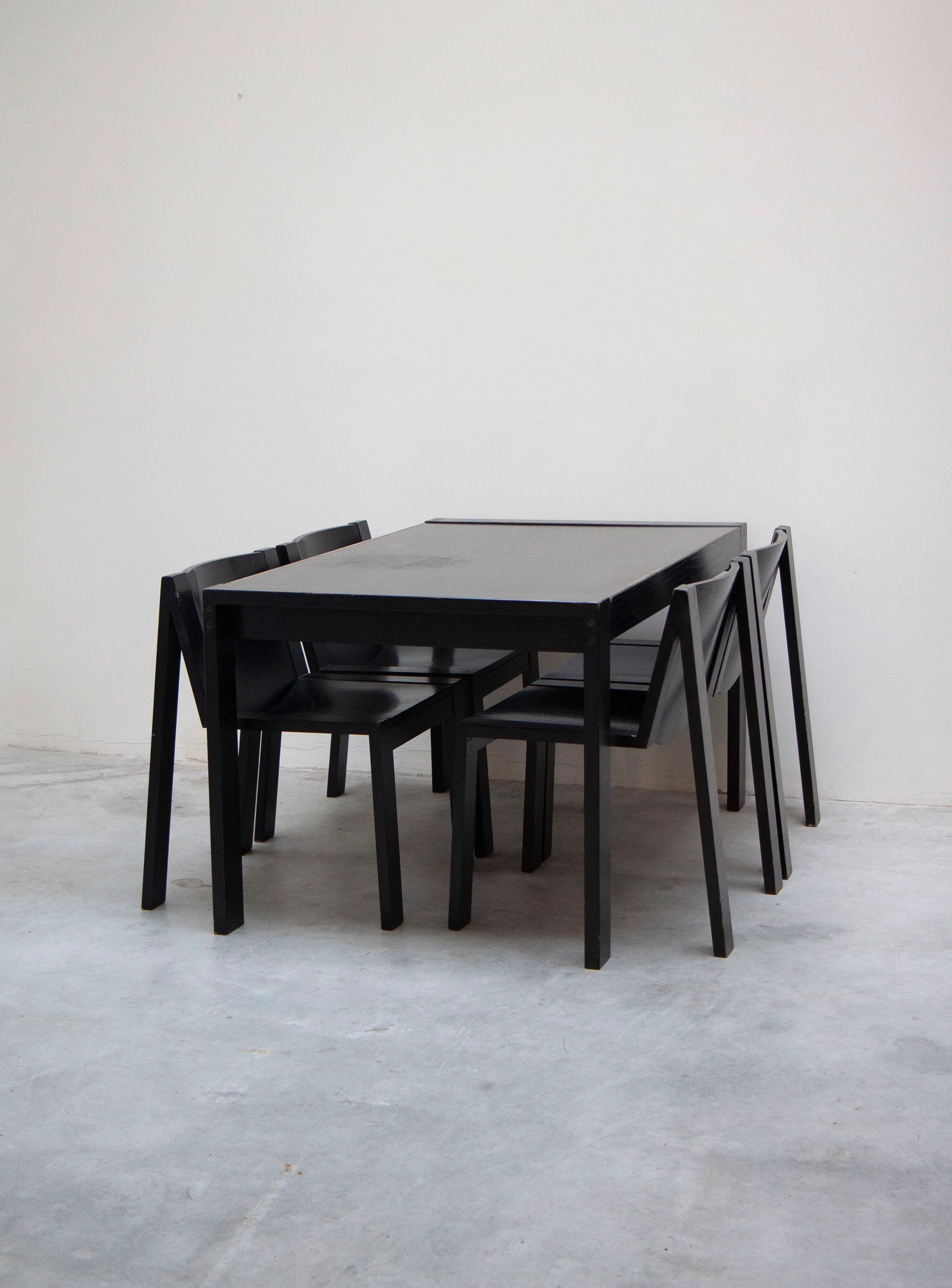 Pastoe SE15 Dining Set by Pierre Mazairac & Karel Boonzaaijer (Black)