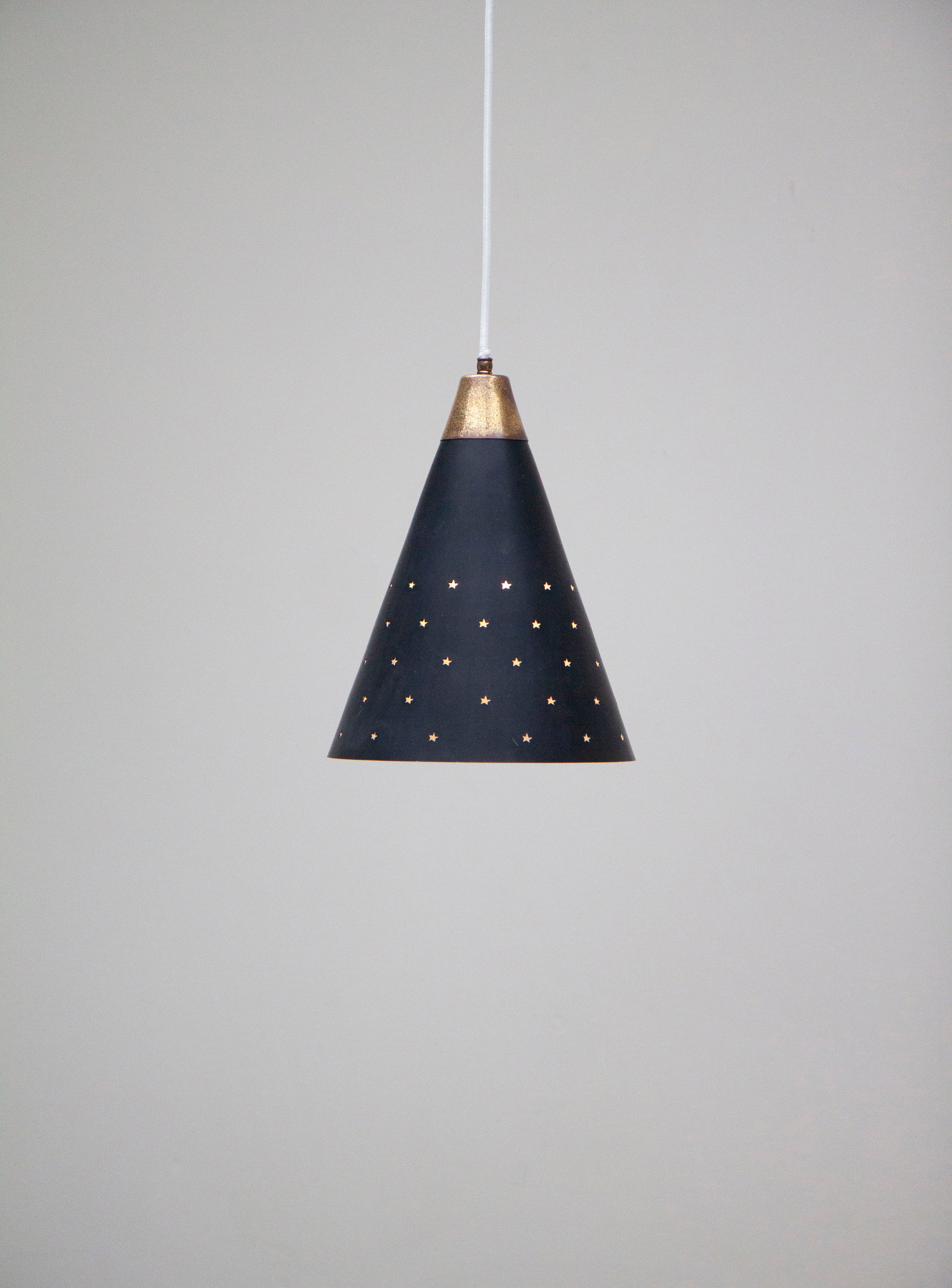 Pendant Lamp with Stars (Brass/Black) - Image 2