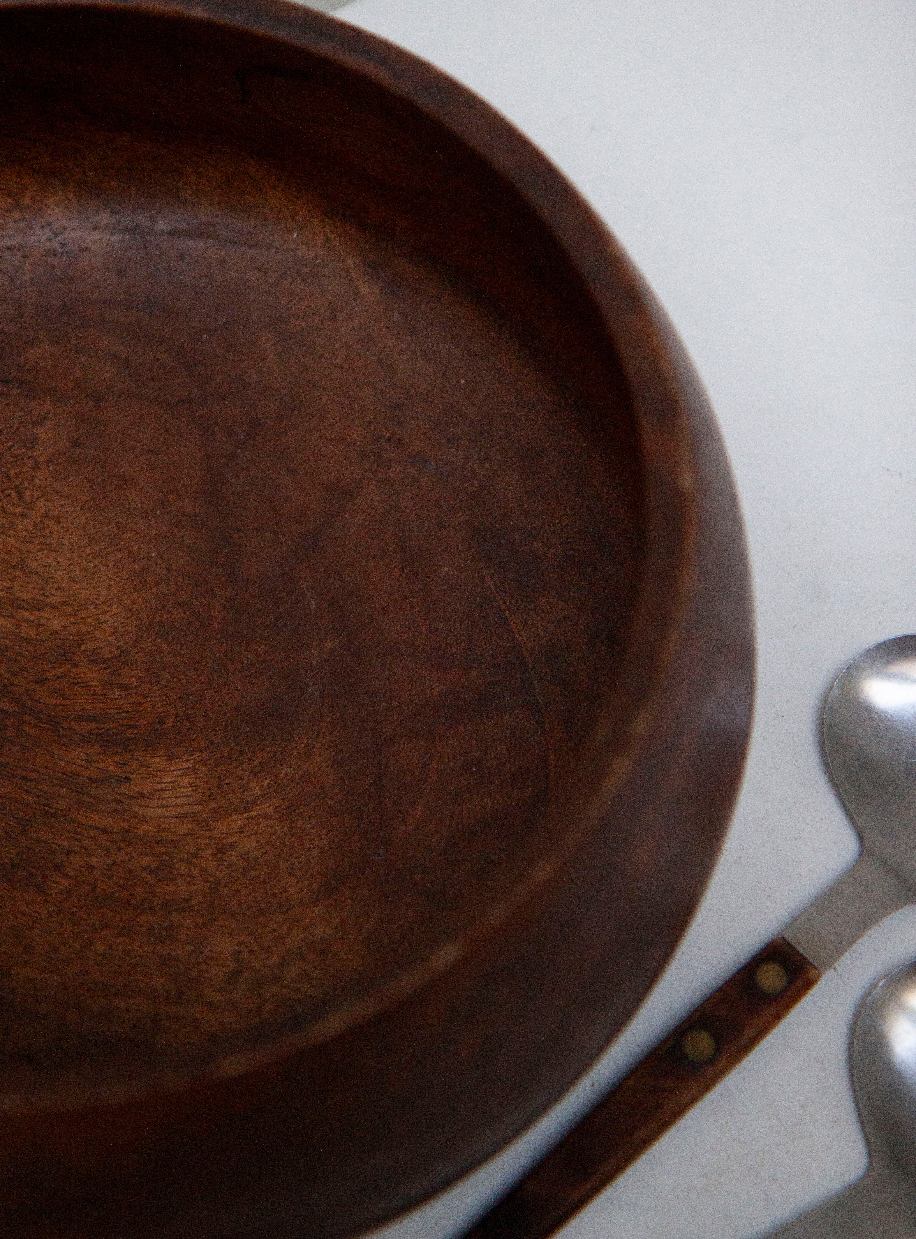 Teak Bowl with Teak Salad Servers - Image 11