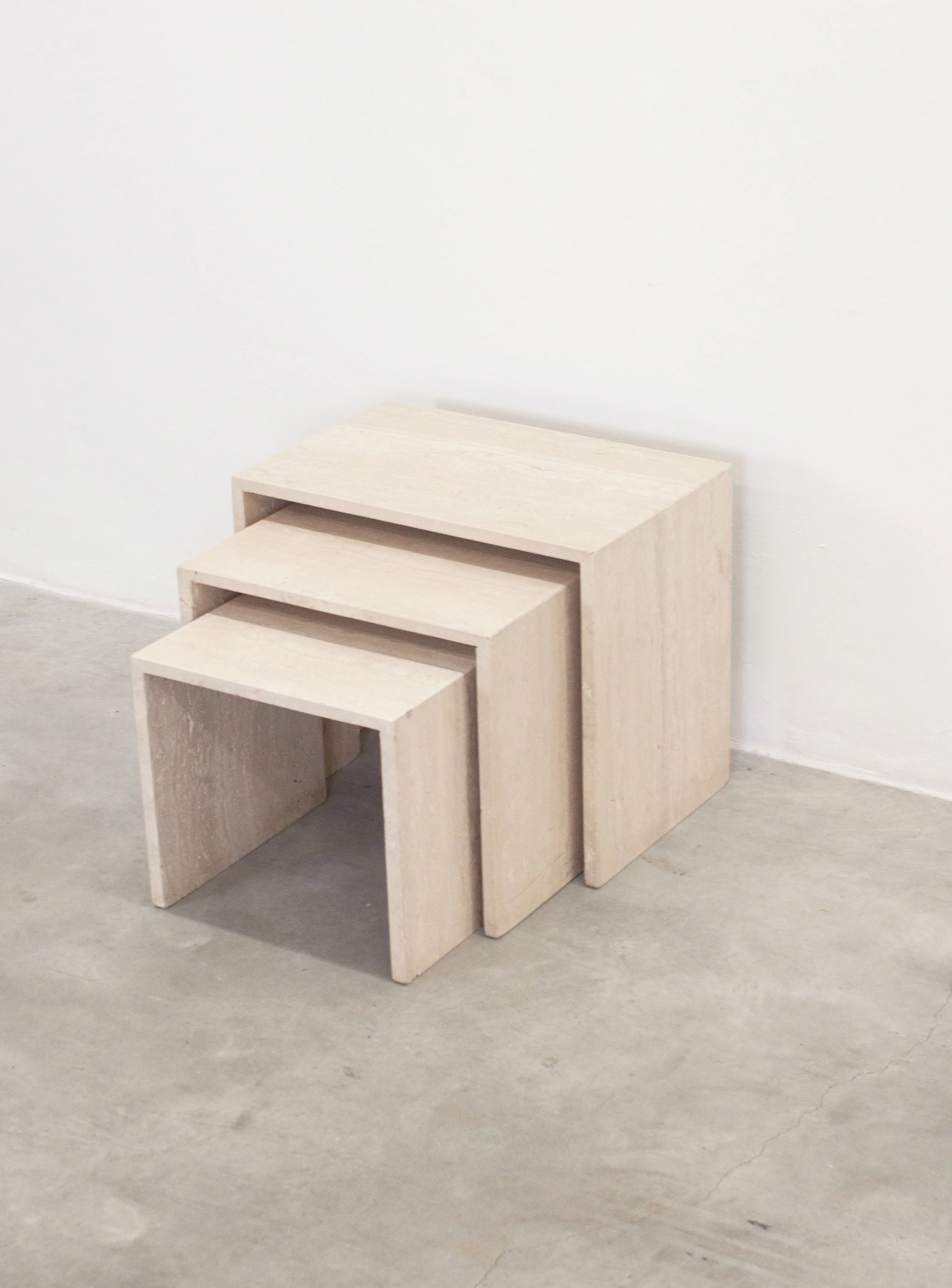 Travertine Nesting Tables (Set of 3)
