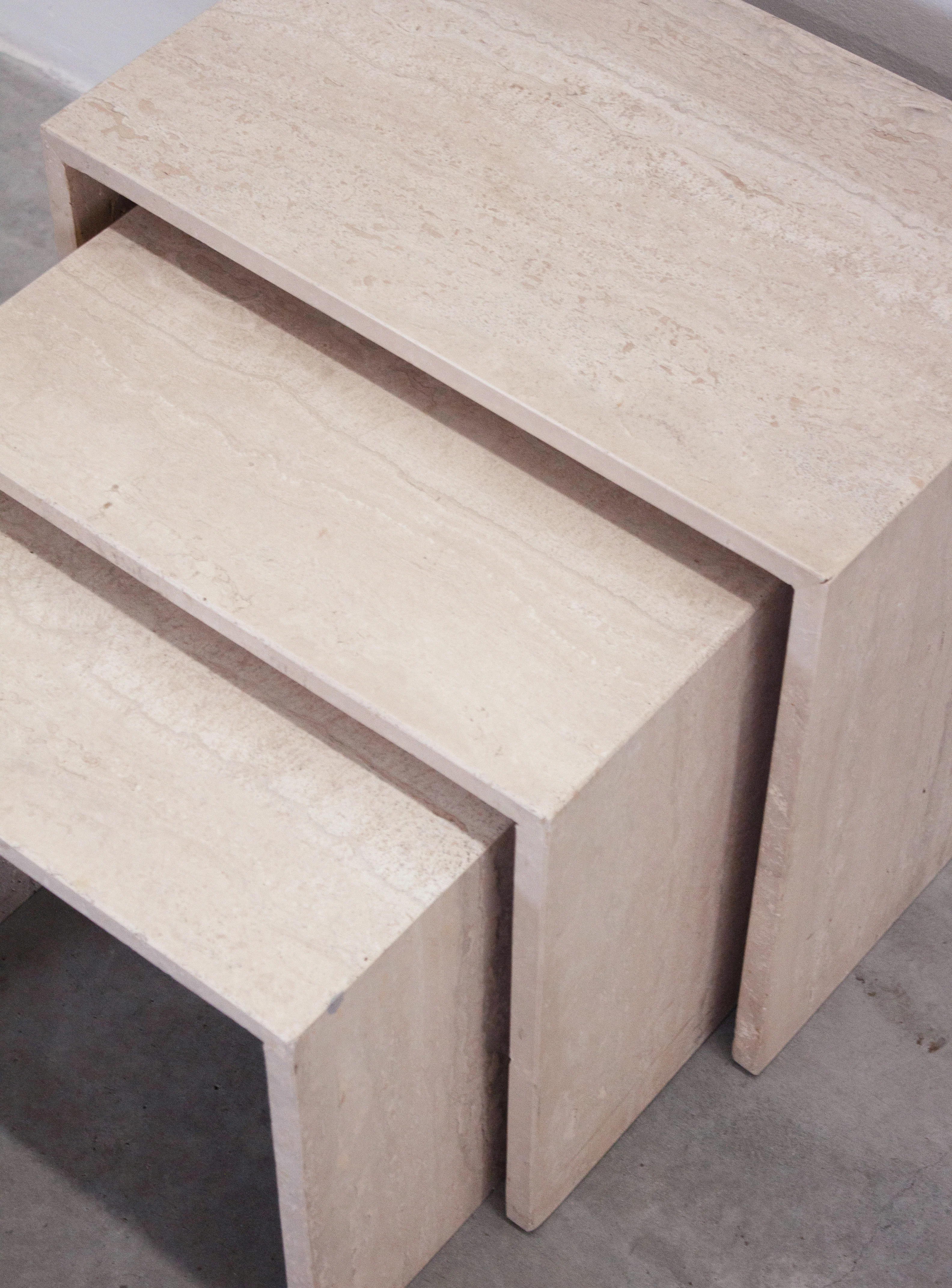 Travertine Nesting Tables (Set of 3) - Image 10