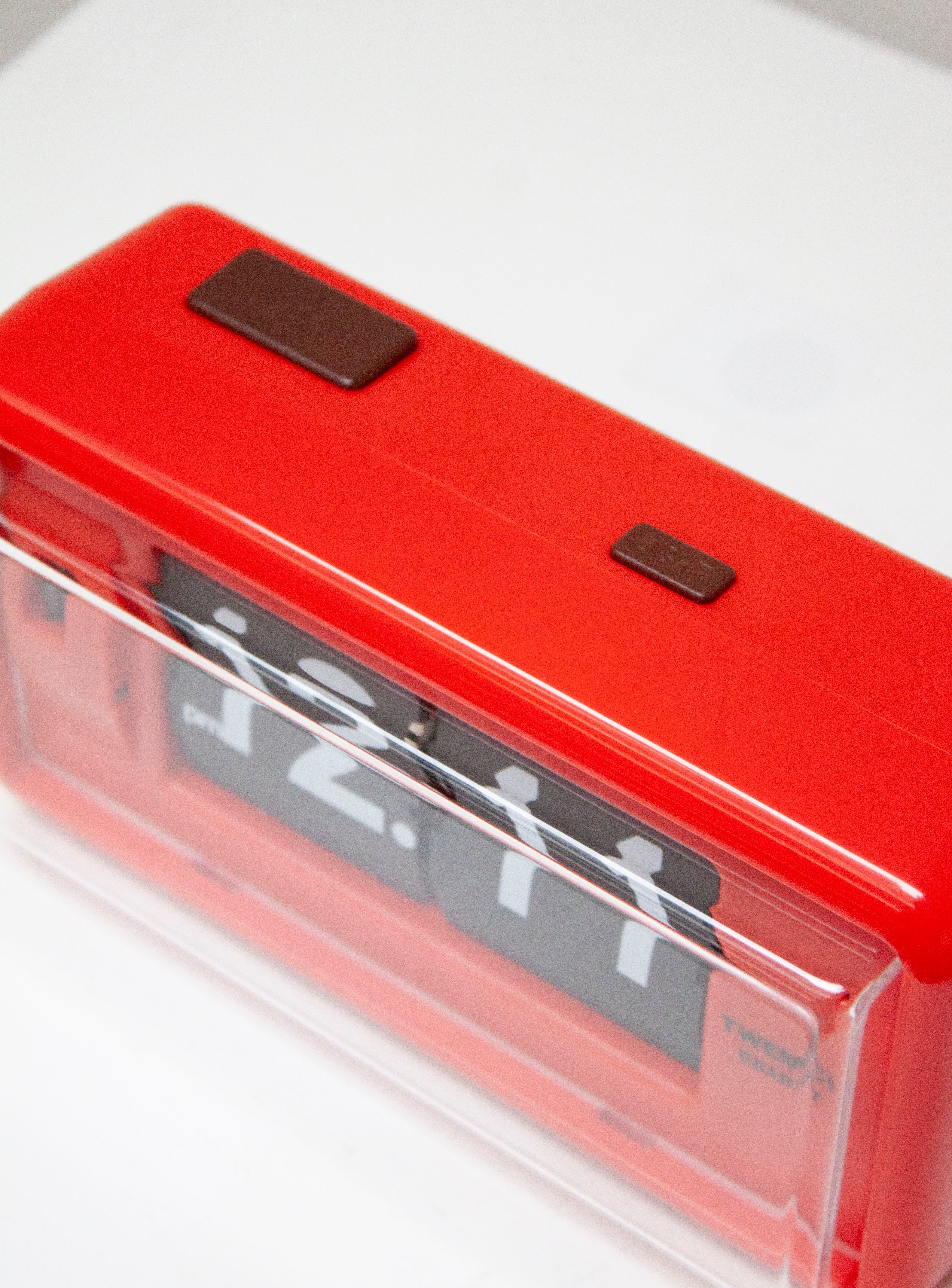 Twemco AL-30 Alarm Flip Clock (Red/Brown) - Image 4
