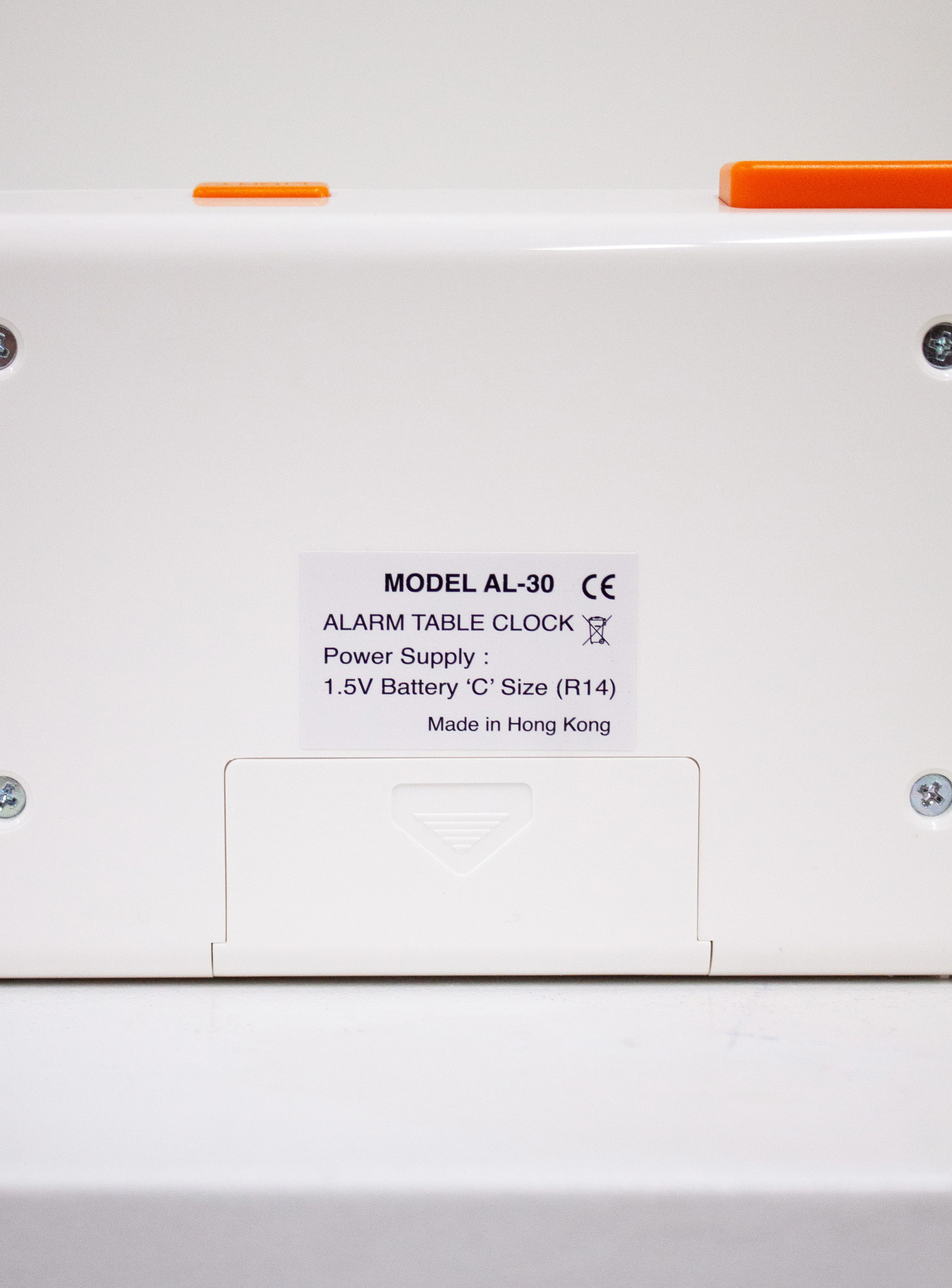 Twemco AL-30 Alarm Flip Clock (White/Orange) - Image 6