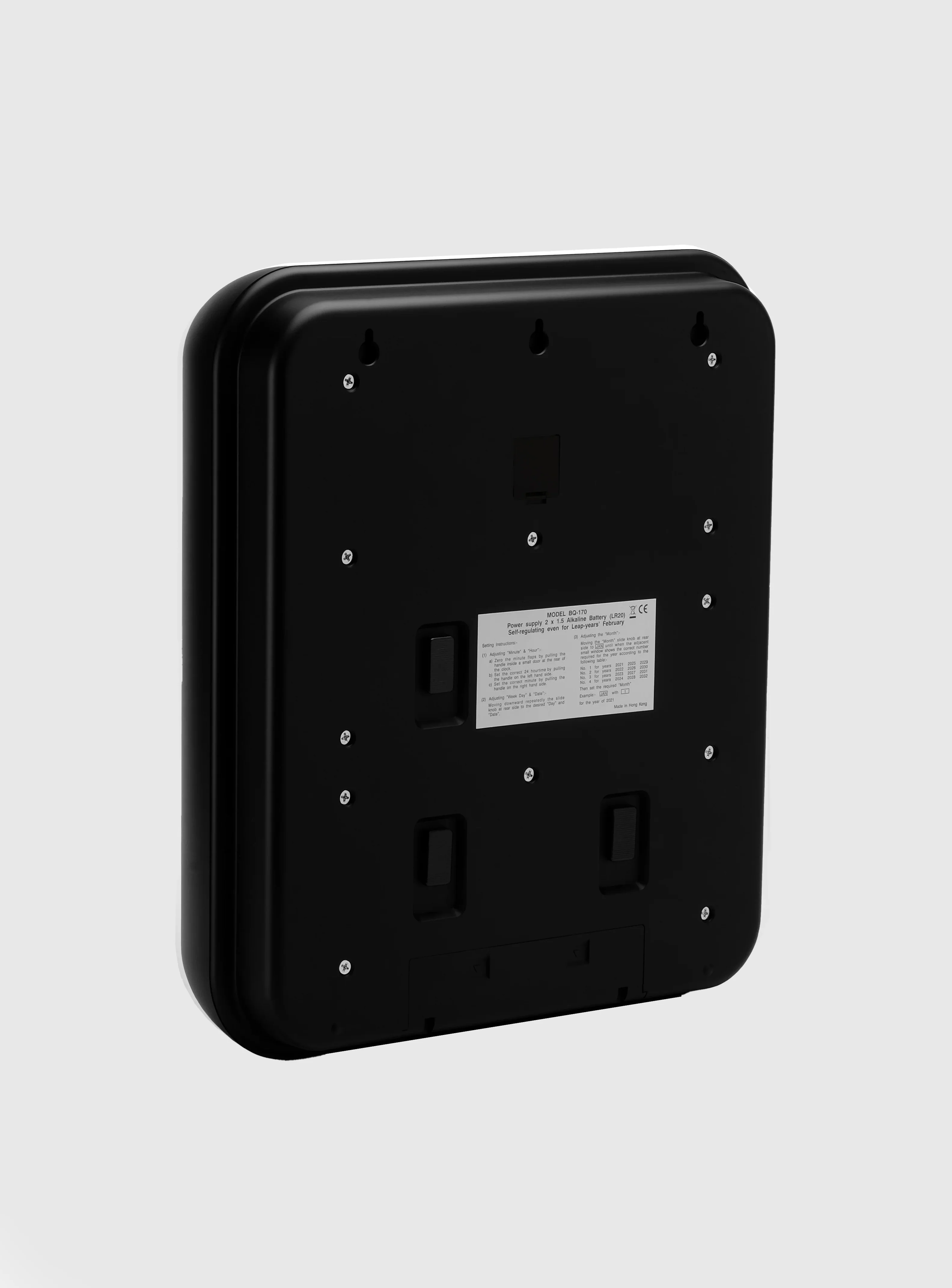 Twemco BQ-170 Calendar Wall Flip Clock (Black/Black) - Image 9