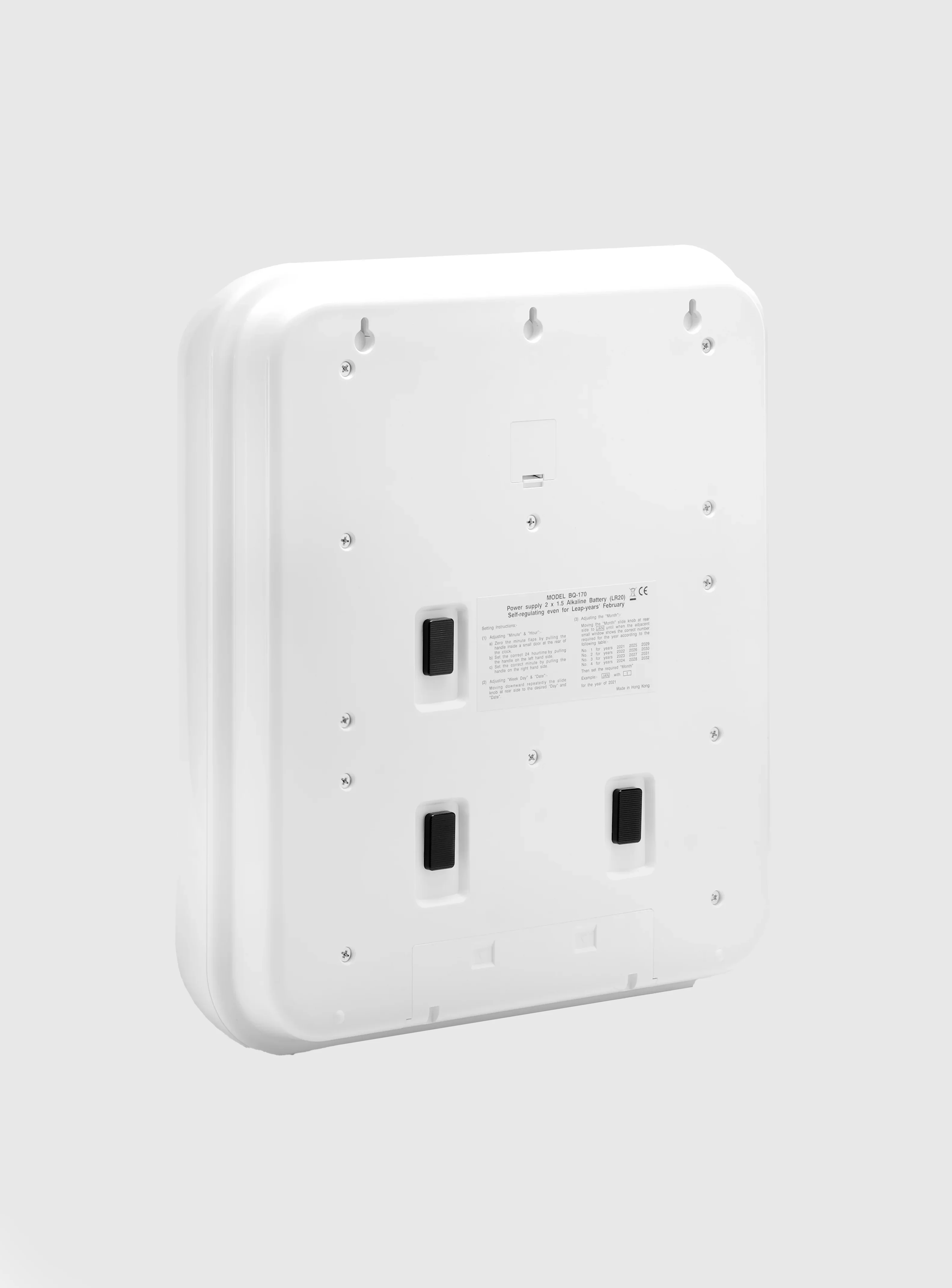 Twemco BQ-170 Calendar Wall Flip Clock (White/Black) - Image 7
